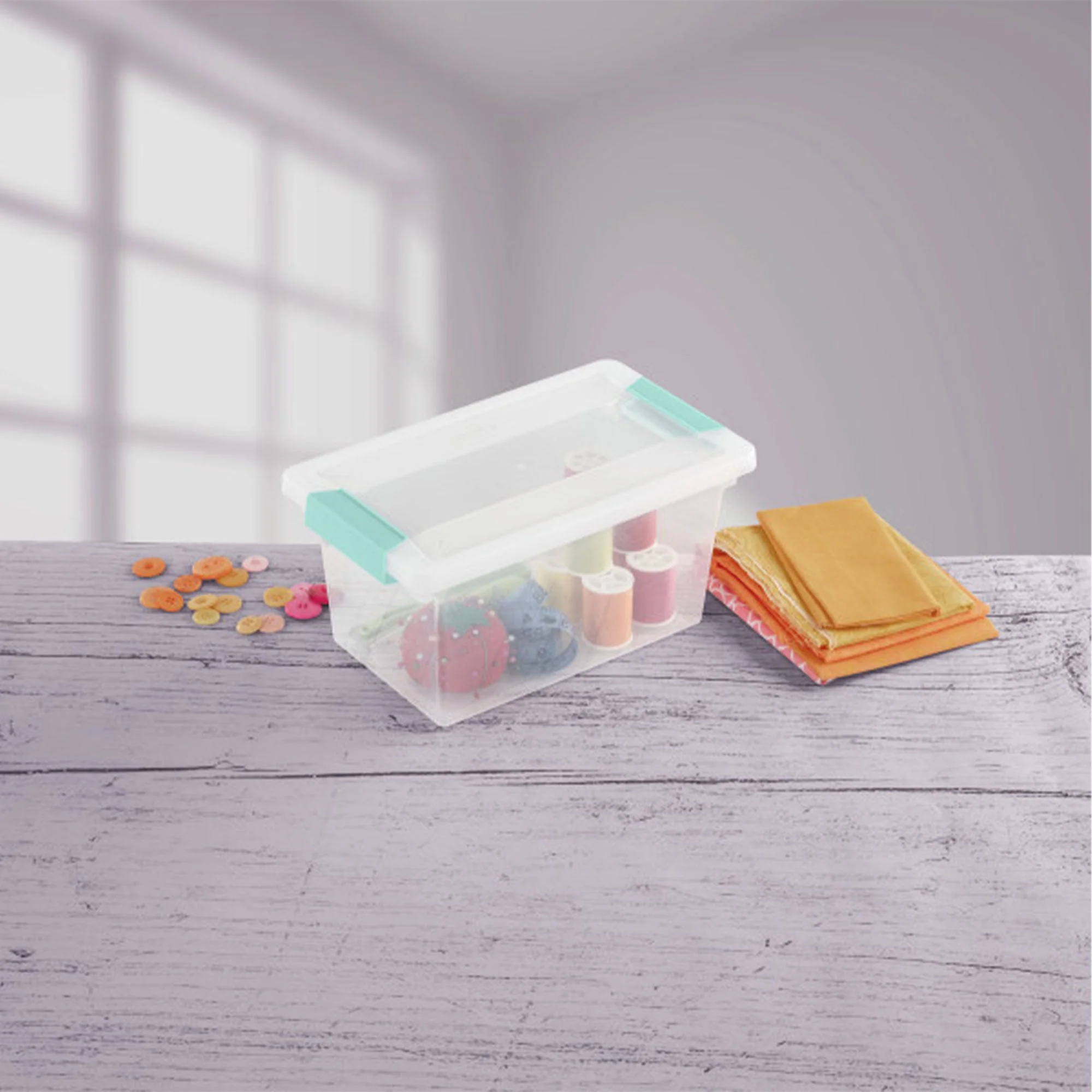Sterilite Plastic Medium Clip Storage Box Container with Latching Lid, 8 Pack - Image 9