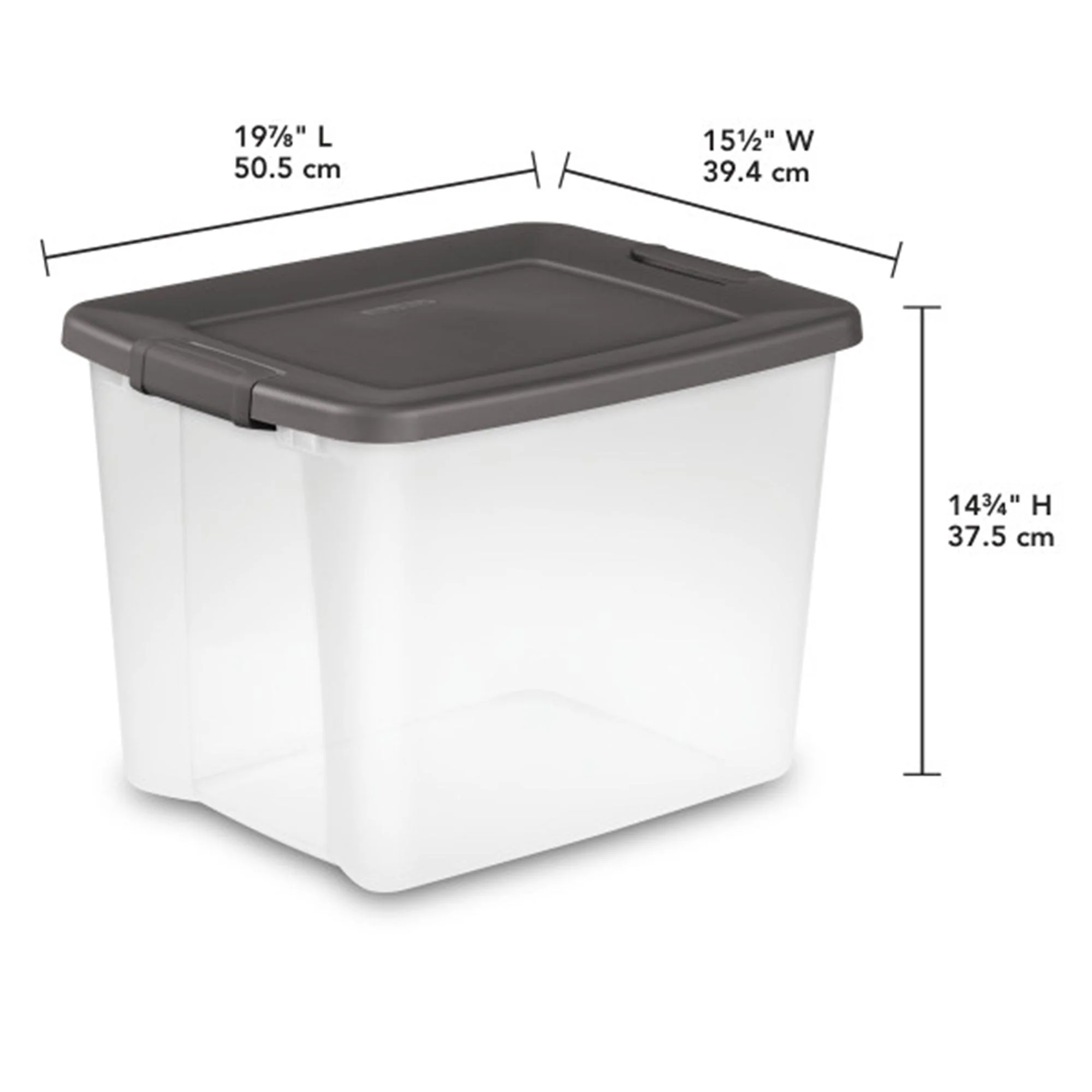 Sterilite ShelfTotes 50 Quart Clear Latched Plastic Storage Container, 18 Pack - Image 4