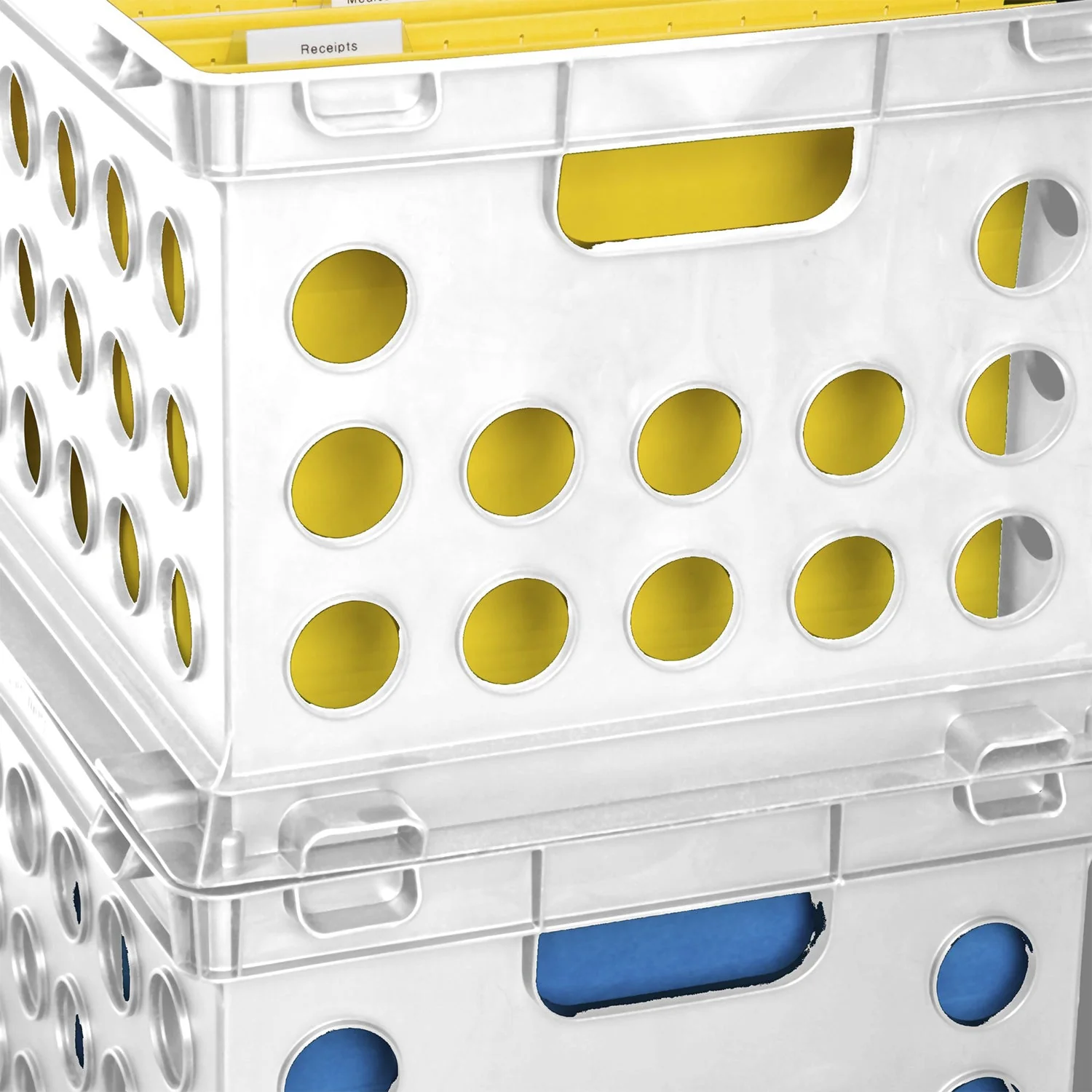 Sterilite Stackable File Storage Crate Organizers with Handles, White (6 Pack) - Image 9