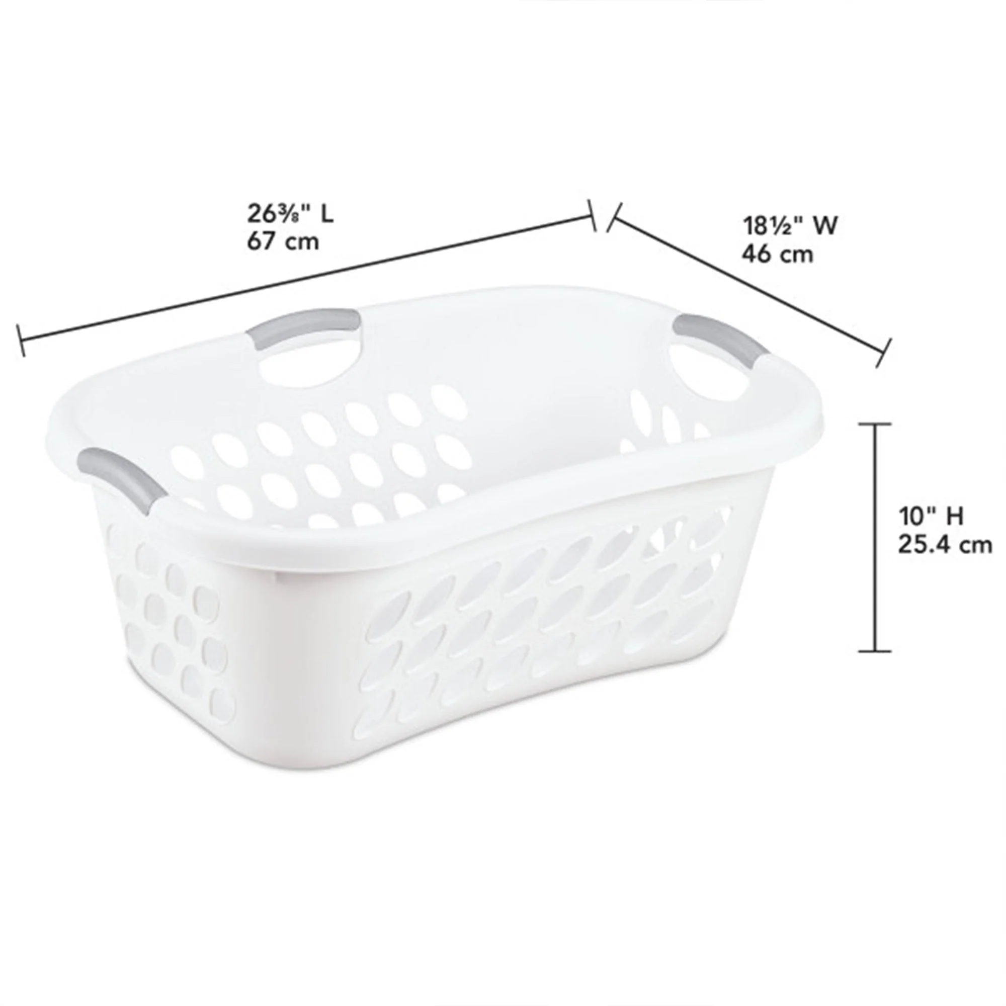 Sterilite Ultra HipHold 1.25 Bushel Plastic Clothes Laundry Basket Bin (12 Pack) - Image 2