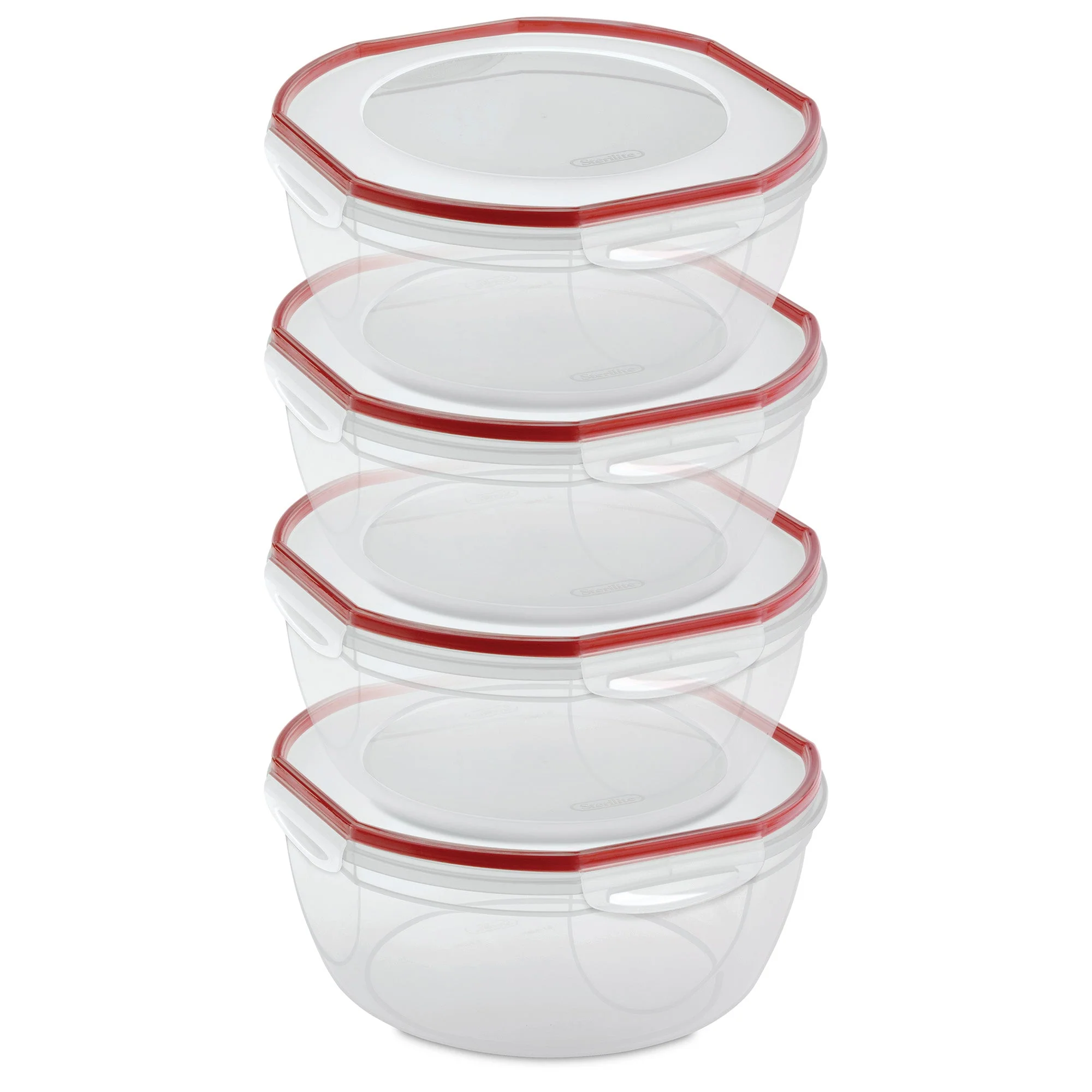 Sterilite Ultra Seal 8.10 Quart Plastic Food Storage Bowl Container, 4 Pack