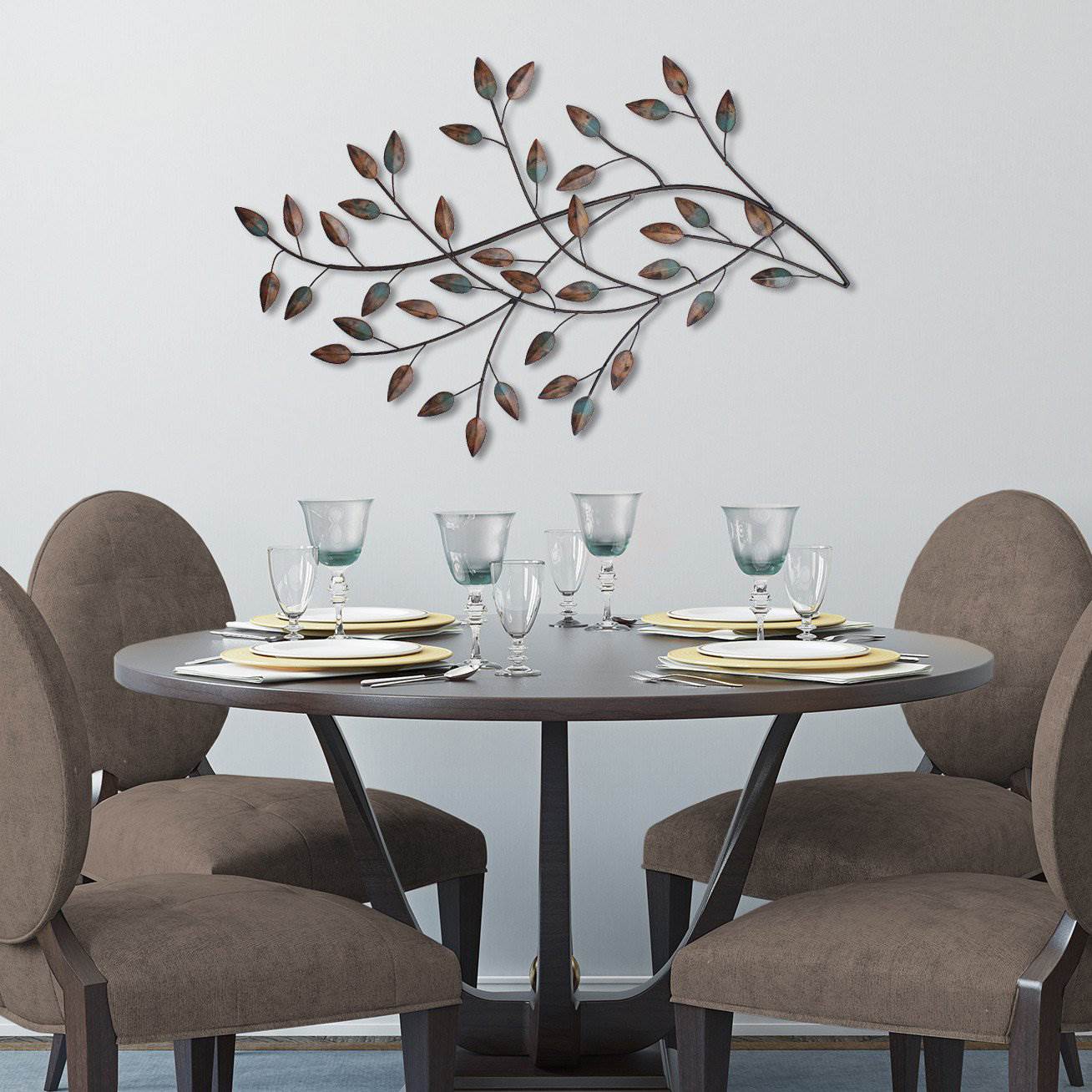Stratton Home Decor Blowing Leaves Contemporary Modern Decorative Wall Art Set - Image 2