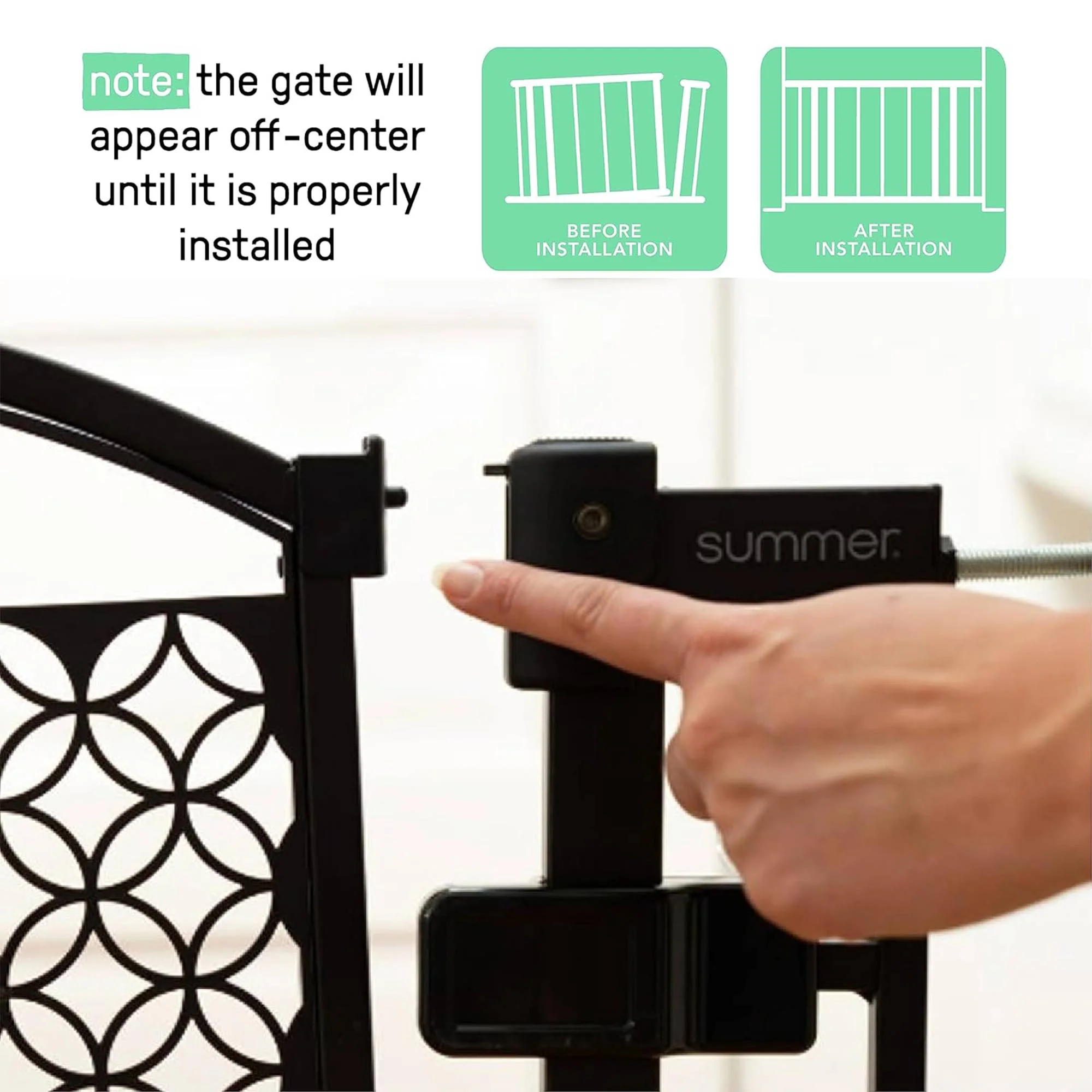 Summer Infant 30 Inch Modern Home Walk Thru Auto Close Pet and Baby Gate, Gray - Image 2