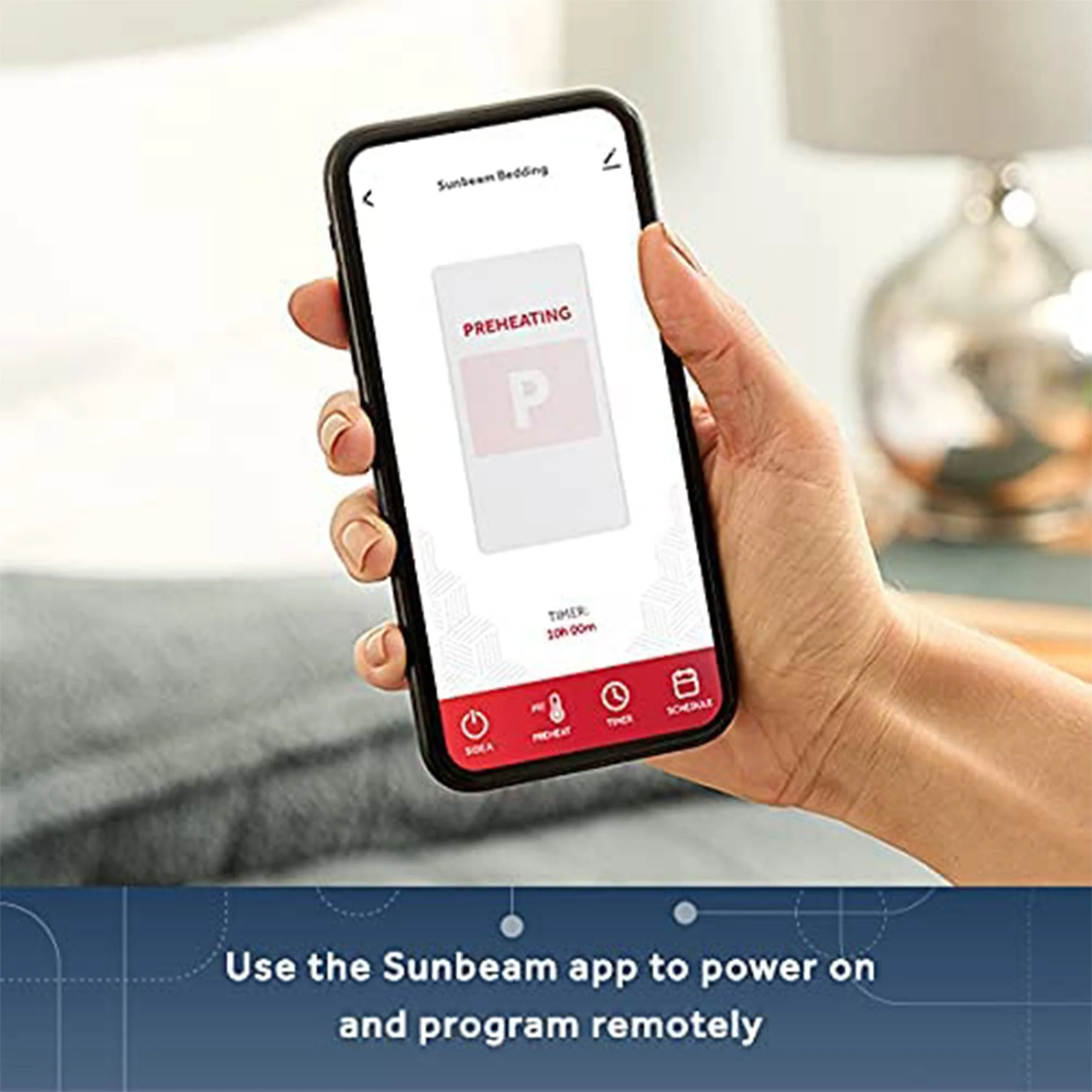 Sunbeam LoftTec Wi-Fi Connected Heated Blanket with 10 Heat Settings, Full, Gray - Image 3