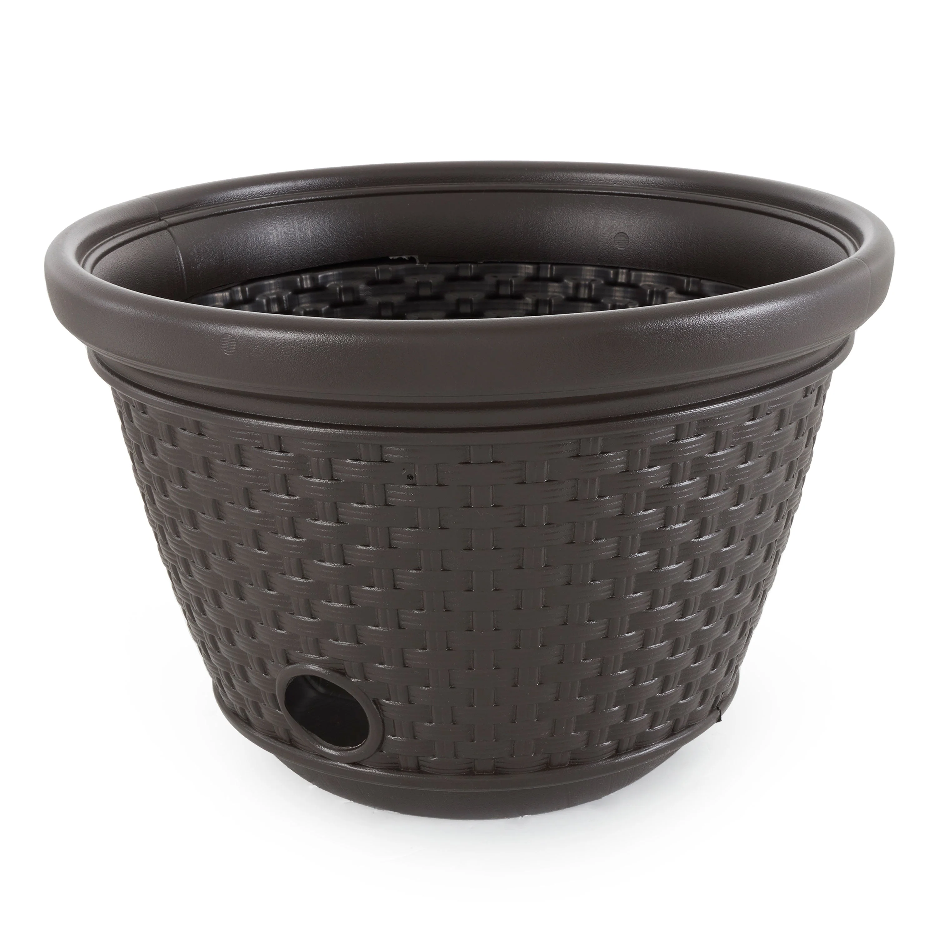 Suncast 100 Foot Resin Wicker Garden Water Hose Storage Holder Pot (4 Pack) - Image 2