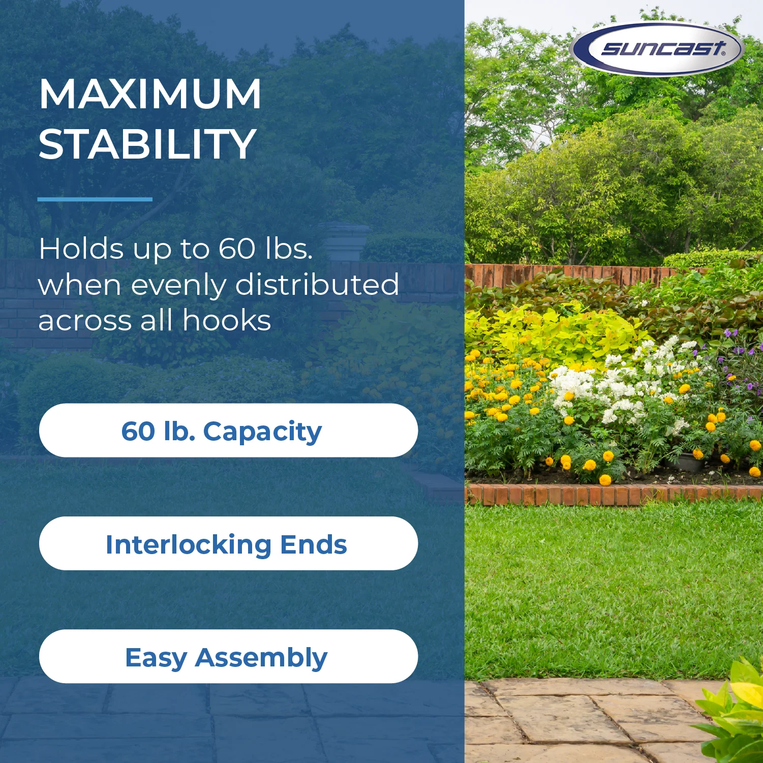 Suncast 2 Foot Wall Mount Long Handled Garden Tool Hanger Organizer (4 pack) - Image 3