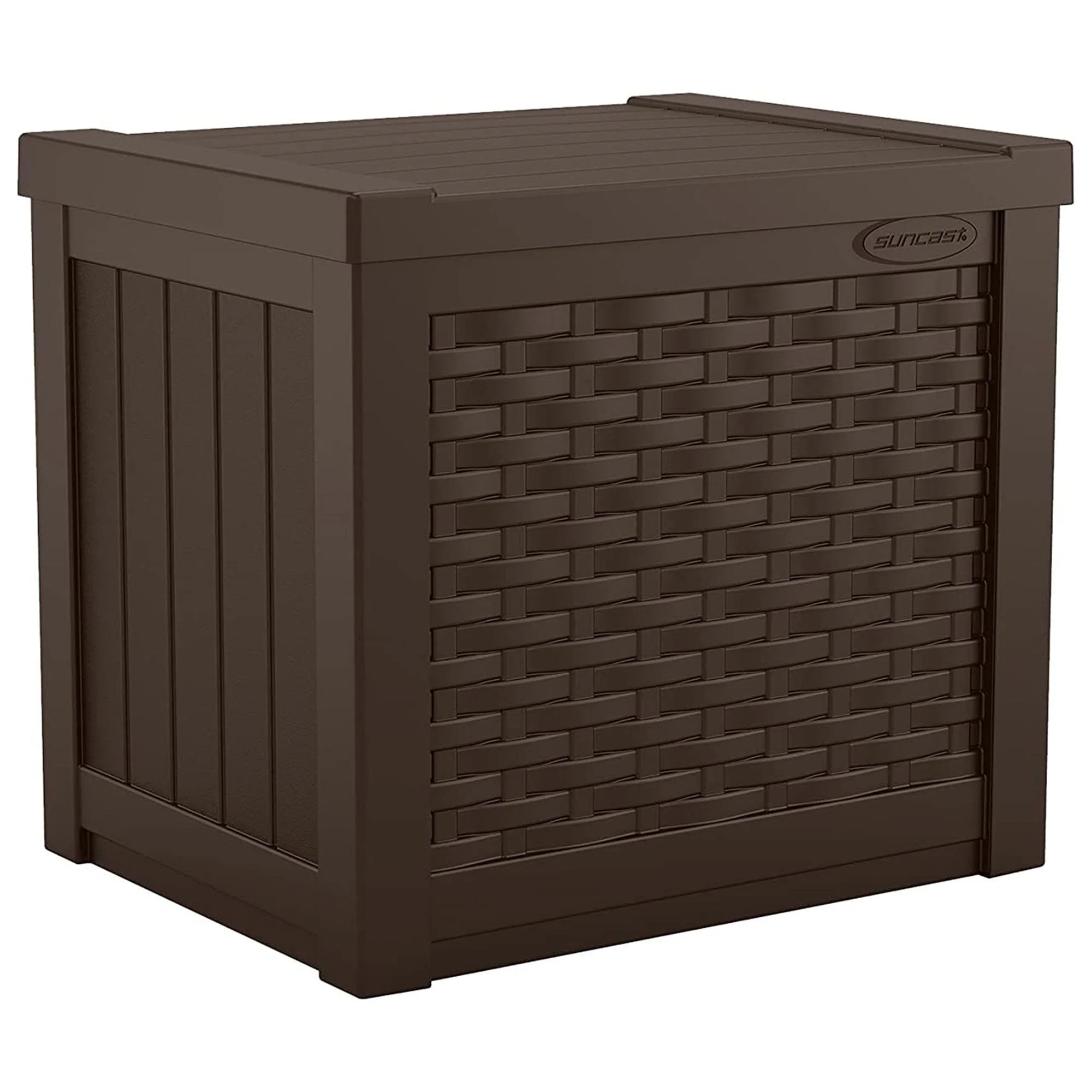 Suncast 22 Gallon Outdoor Patio Small Deck Box with Storage Seat, Java (3 Pack) - Image 2