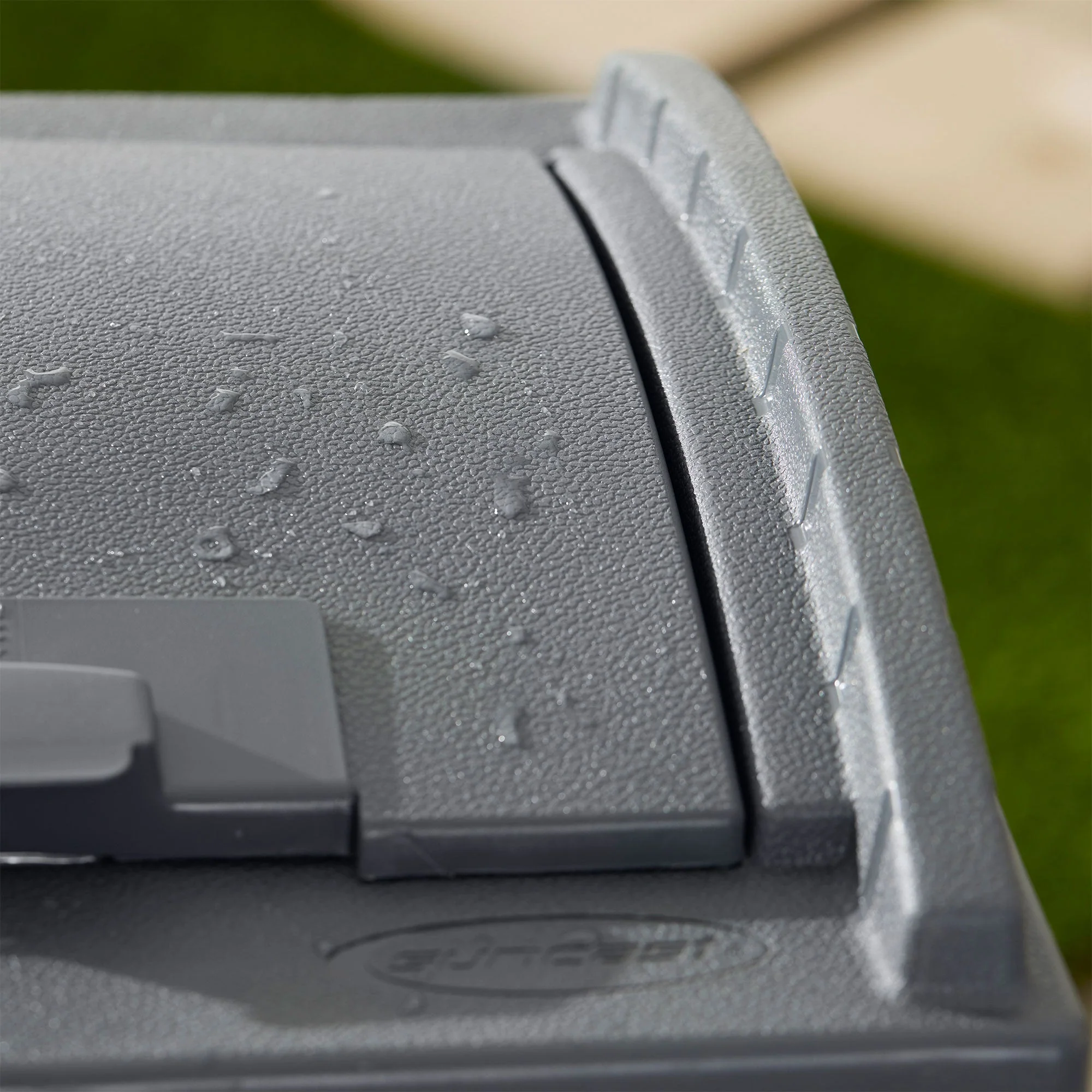 Suncast 30 Gallon Hideaway Trash Waste Bins for Outdoor, Cyberspace (3 Pack) - Image 4