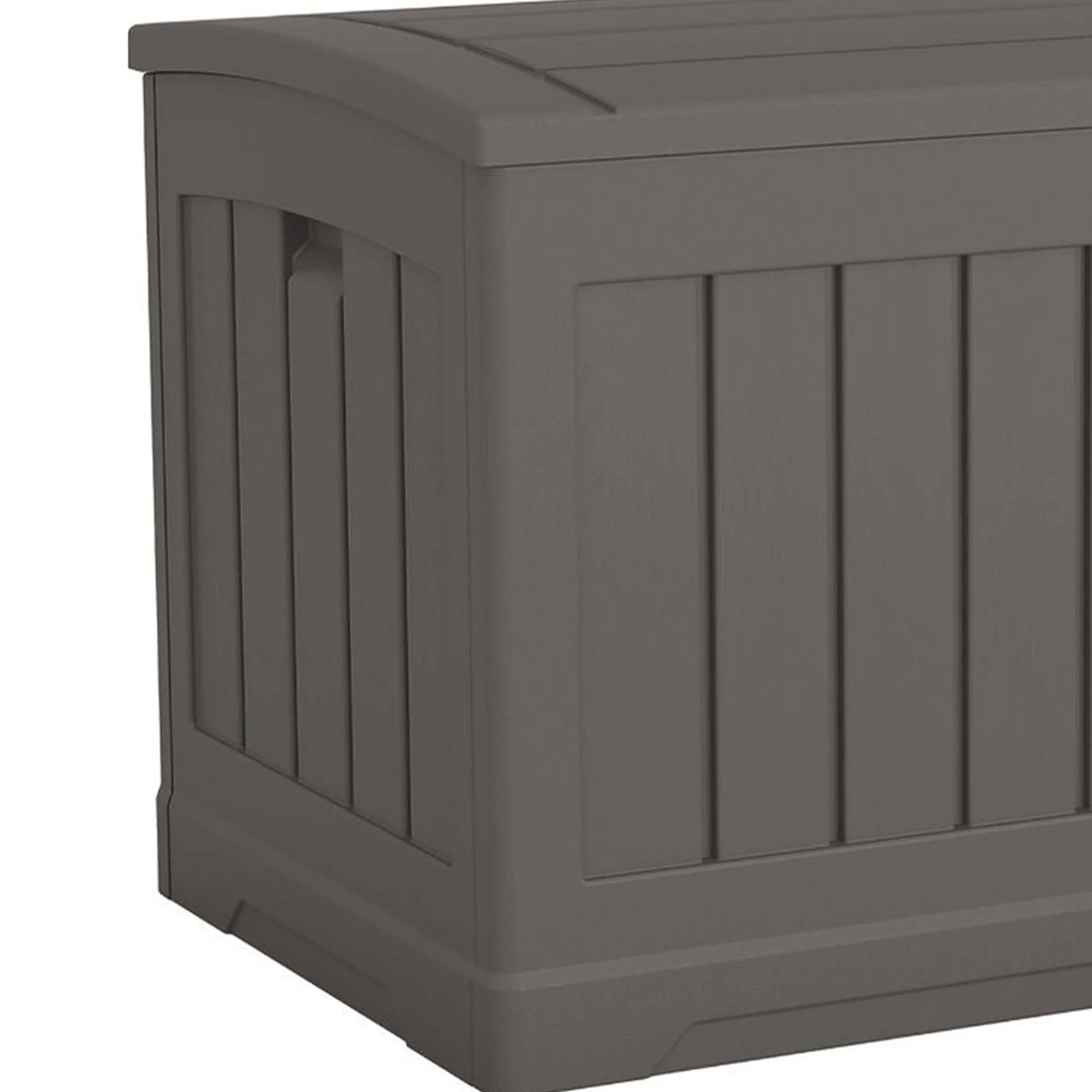 Suncast 50 Gallon Plastic Deck Box with Molded Lockable Feature for Home, Gray - Image 6