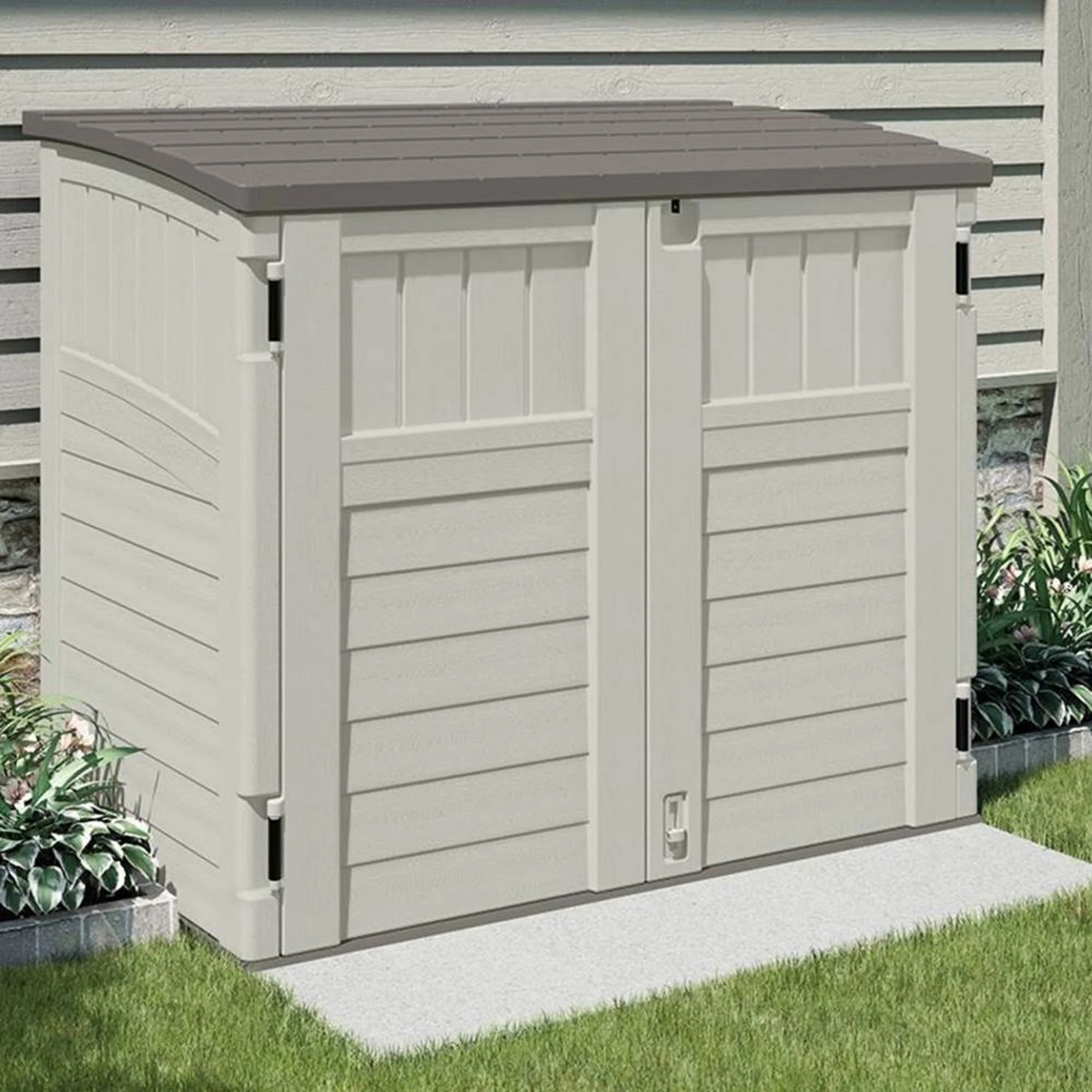 Suncast BMS2500 53 x 31.5 x 45.5" Horizontal Resin Outdoor Storage Shed w/ Floor - Image 11