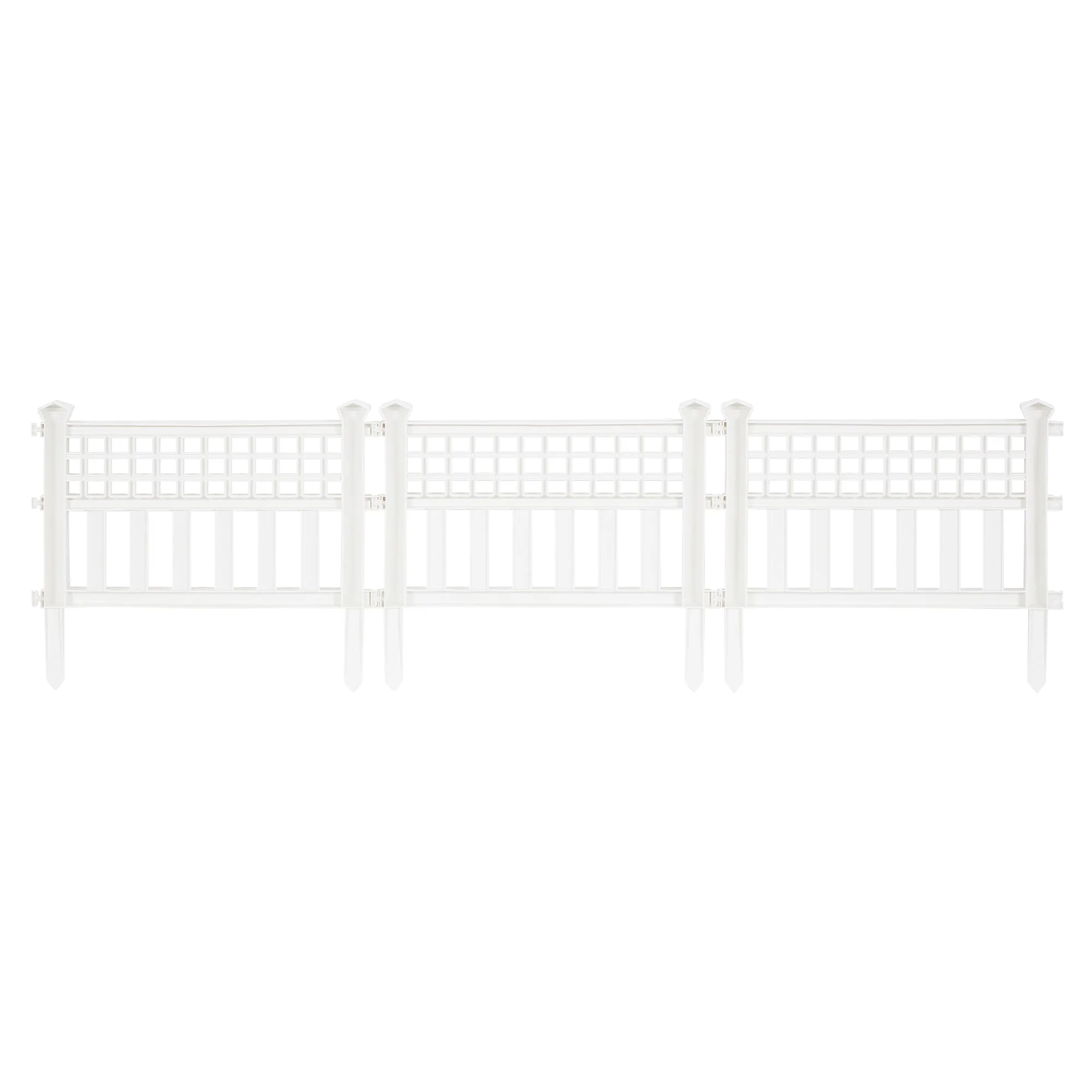 Suncast Grand View 14.5 x 24 Inch Yard Garden Border Fence Panel, White (2 Pack) - Image 4
