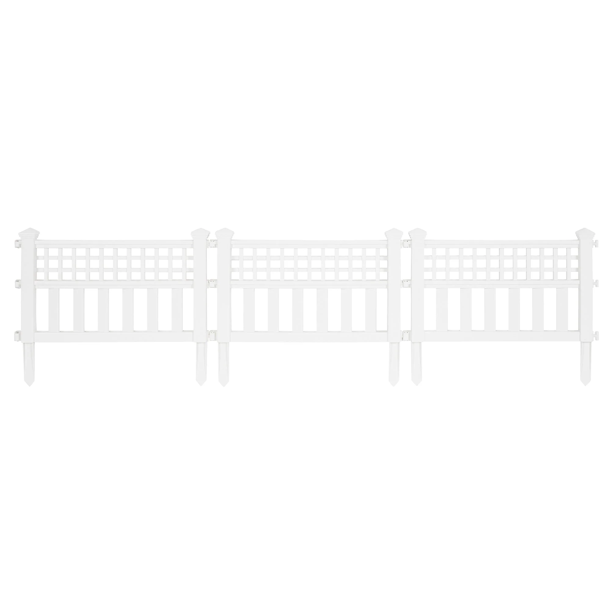 Suncast Grand View 14.5 x 24 Inch Yard Garden Border Fence Panel, White (8 Pack) - Image 3