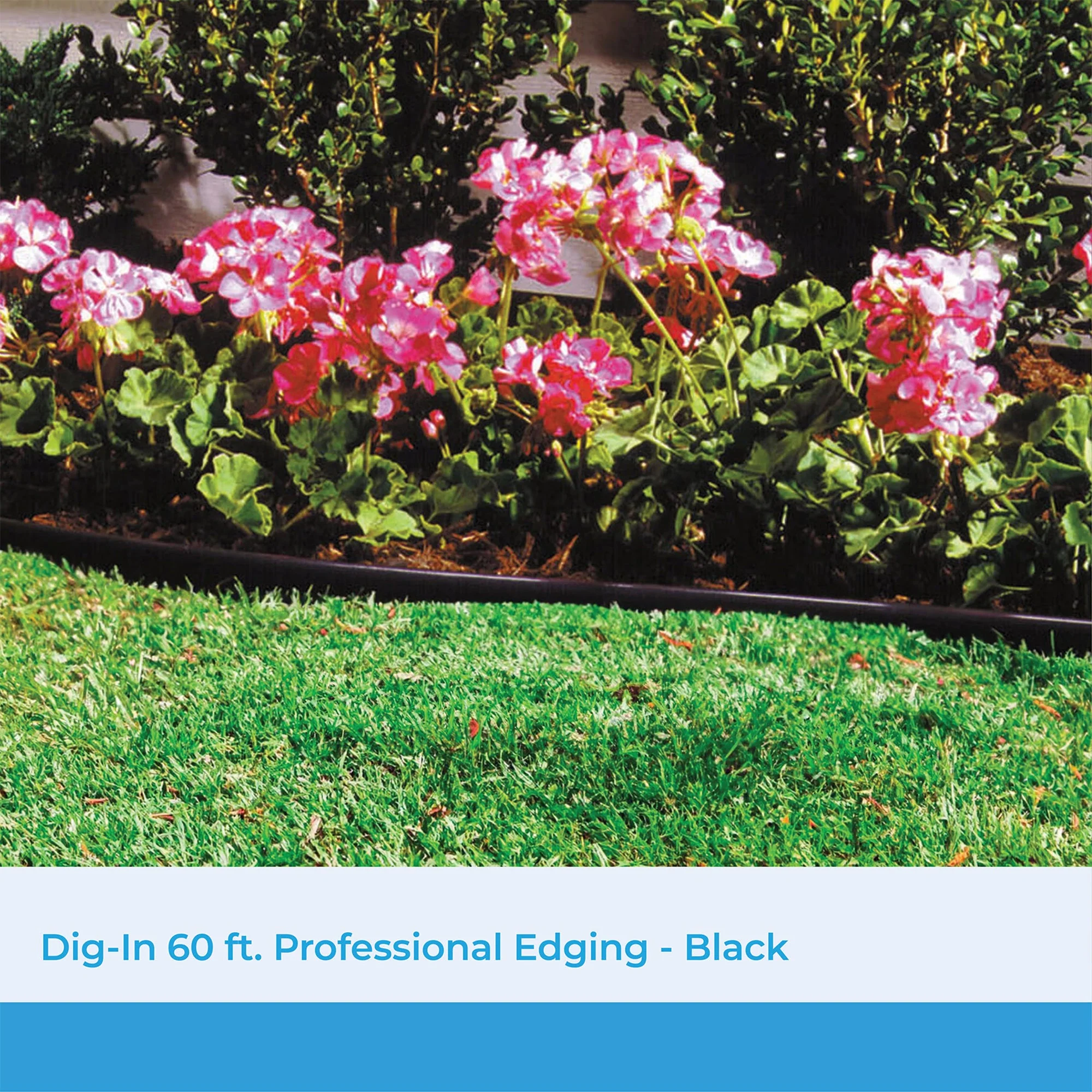 Suncast Professional Grade Dig In 60 Foot Resin Landscape Edging Roll, Black - Image 2