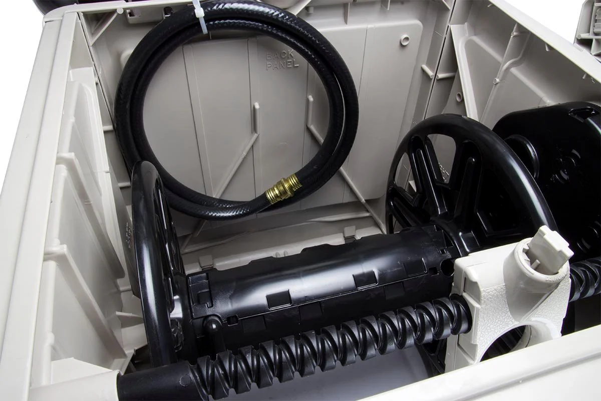 Suncast Swivel Hose Reel Storage Hideaway w/Smart Trak Hose Guide & Bin (3 Pack) - Image 5