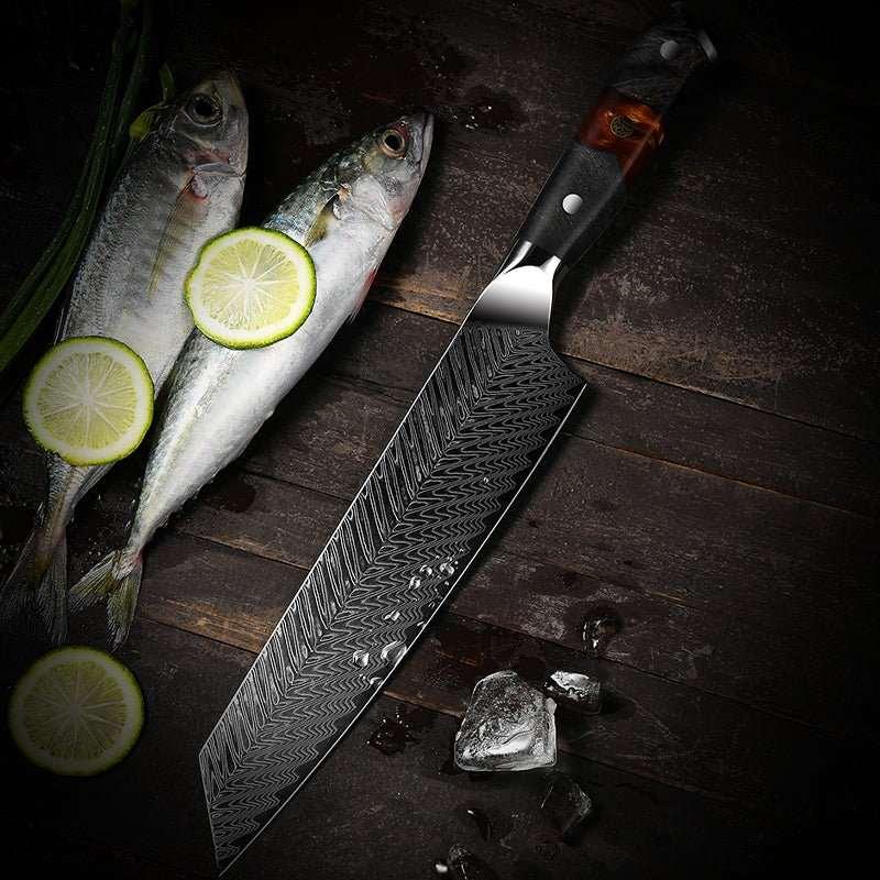 Supreme Pro 5‑Piece VG10 Damascus Knife Set with Ebony Handle & Sheath - Image 2