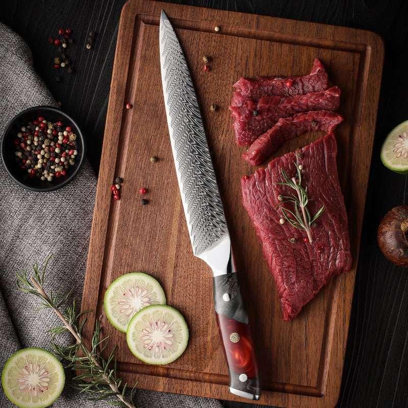 Supreme VG10 8‑Piece Chef Knife Set with Olive Wood Handles - Image 16