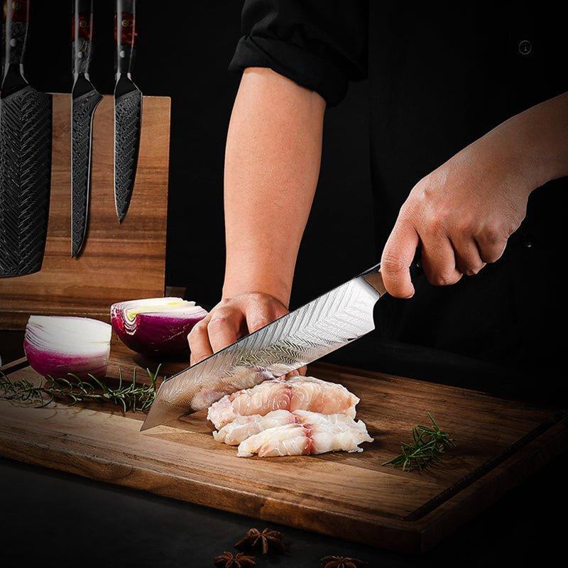 Supreme VG10 8‑Piece Chef Knife Set with Olive Wood Handles - Image 19
