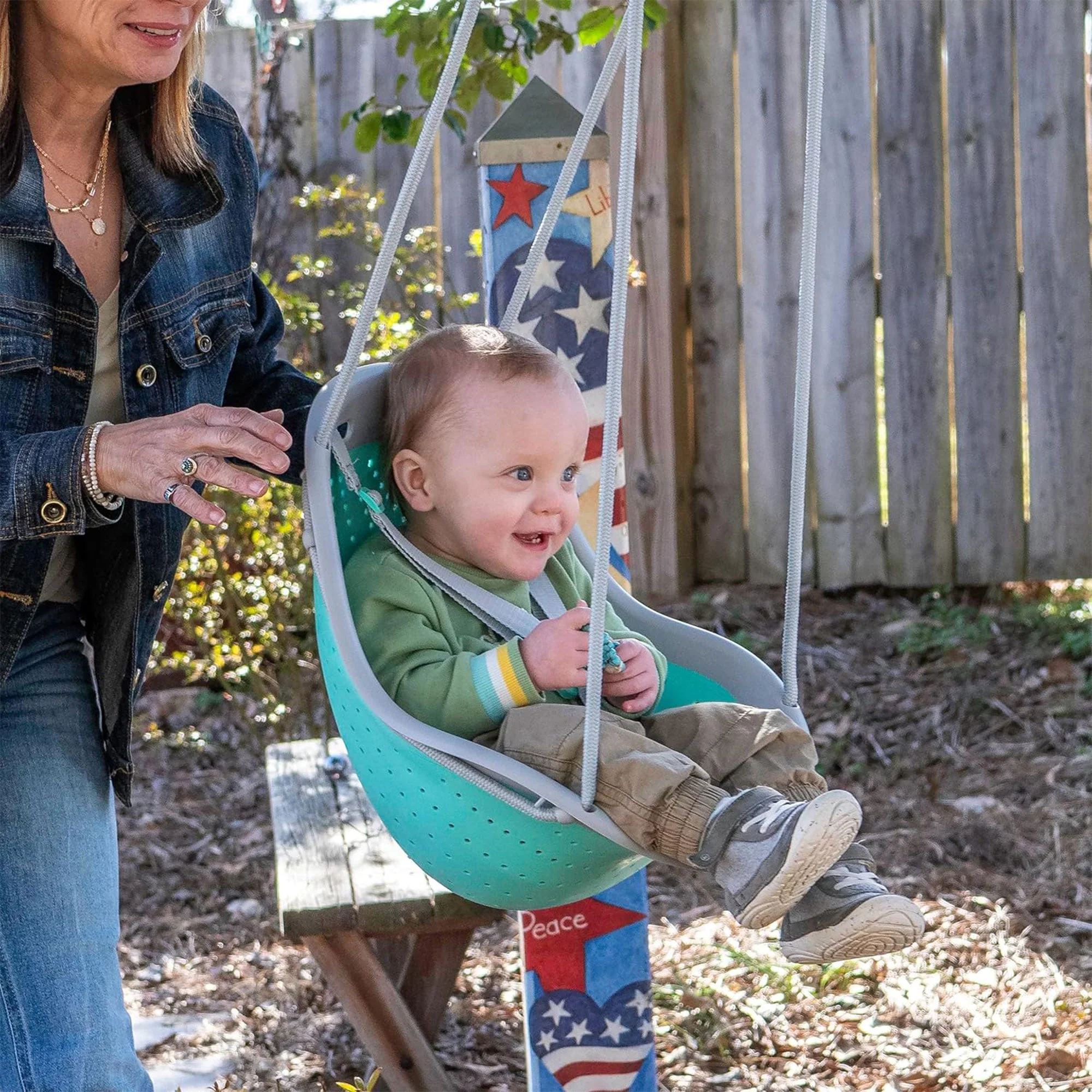 Sweeng Child Swing with Ease Z Adjust Harness Straps and Easy Hang Metal Hooks - Image 4