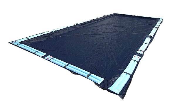 Swimline 16x32 Ft Winter Pool Cover + 4-Pack of Corner Water Tube Cover Weights - Image 2