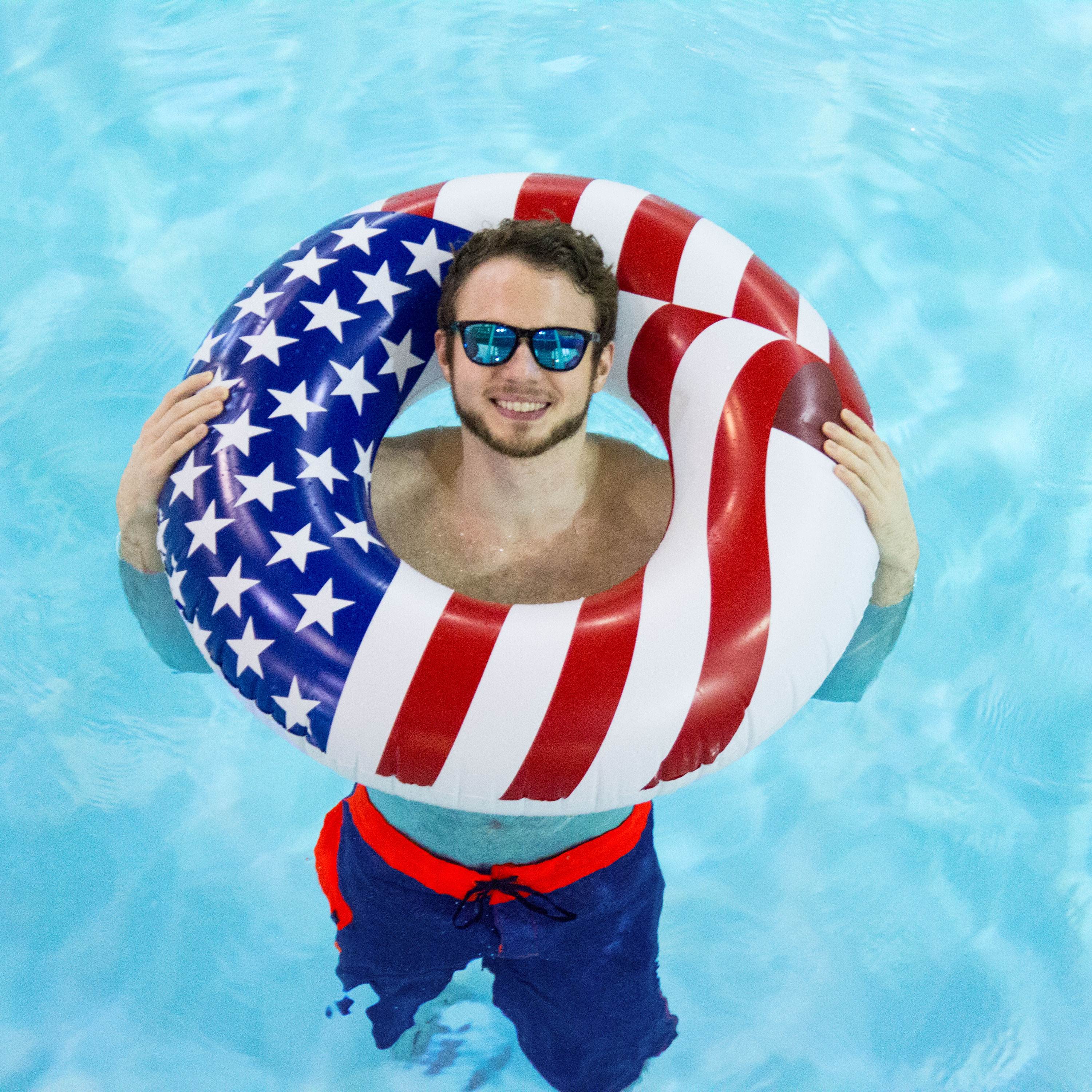 Swimline 36" Inflatable American Flag Swimming Pool & Lake Tube Float (16 Pack) - Image 5