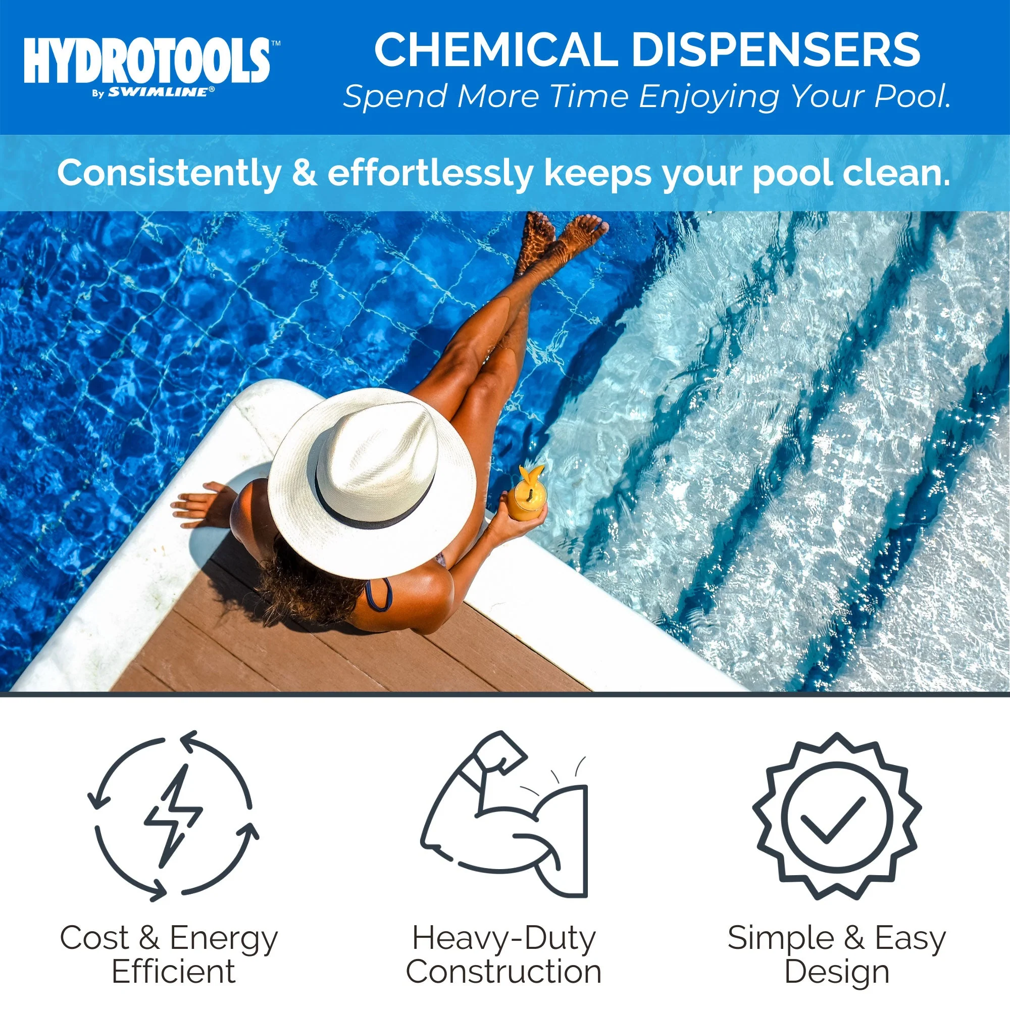 Swimline 7 Inch Swimming Pool Floating Chlorine Dispenser, 1 and 3 Inch Tablets - Image 2