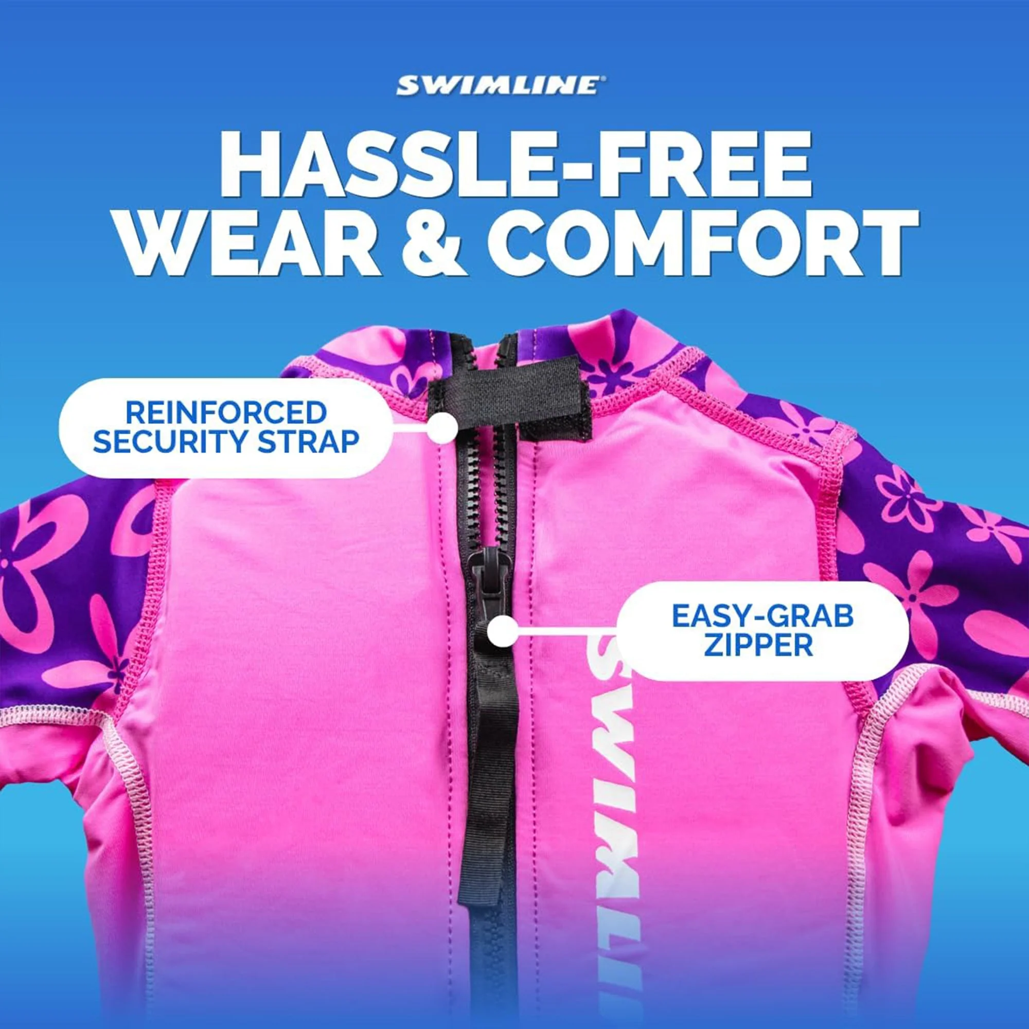 Swimline 9894G Pink Lycra Girl's Floating Swim Trainer Wet Suit Life Vest, Large - Image 5