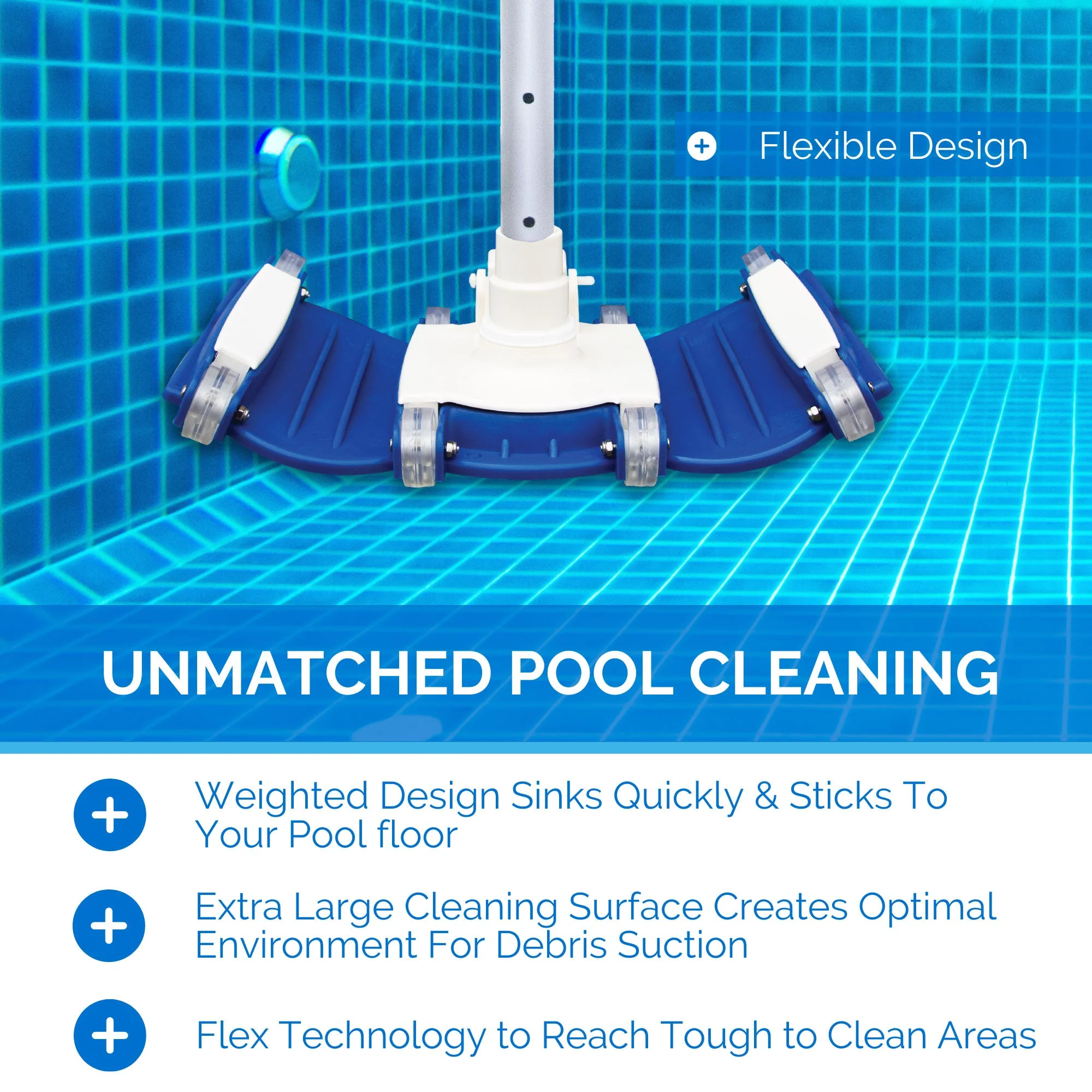 Swimline HydroTools Weighted Flex Vacuum Vac Head Swimming Pool and Spa Cleaner - Image 3