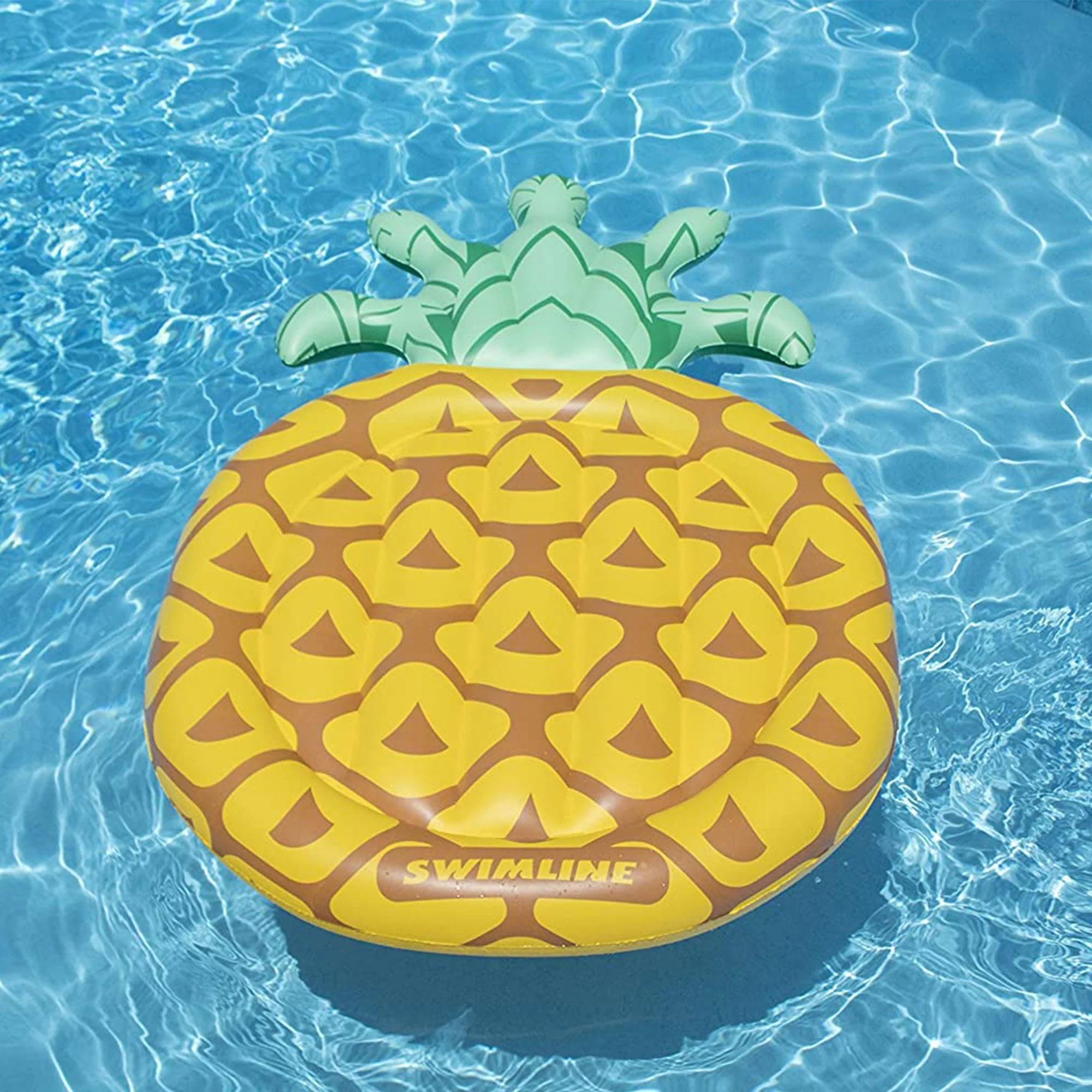 Swimline Jumbo 88" x 50" Inflatable Tropical Pineapple Pool Float Island Lounger - Image 6