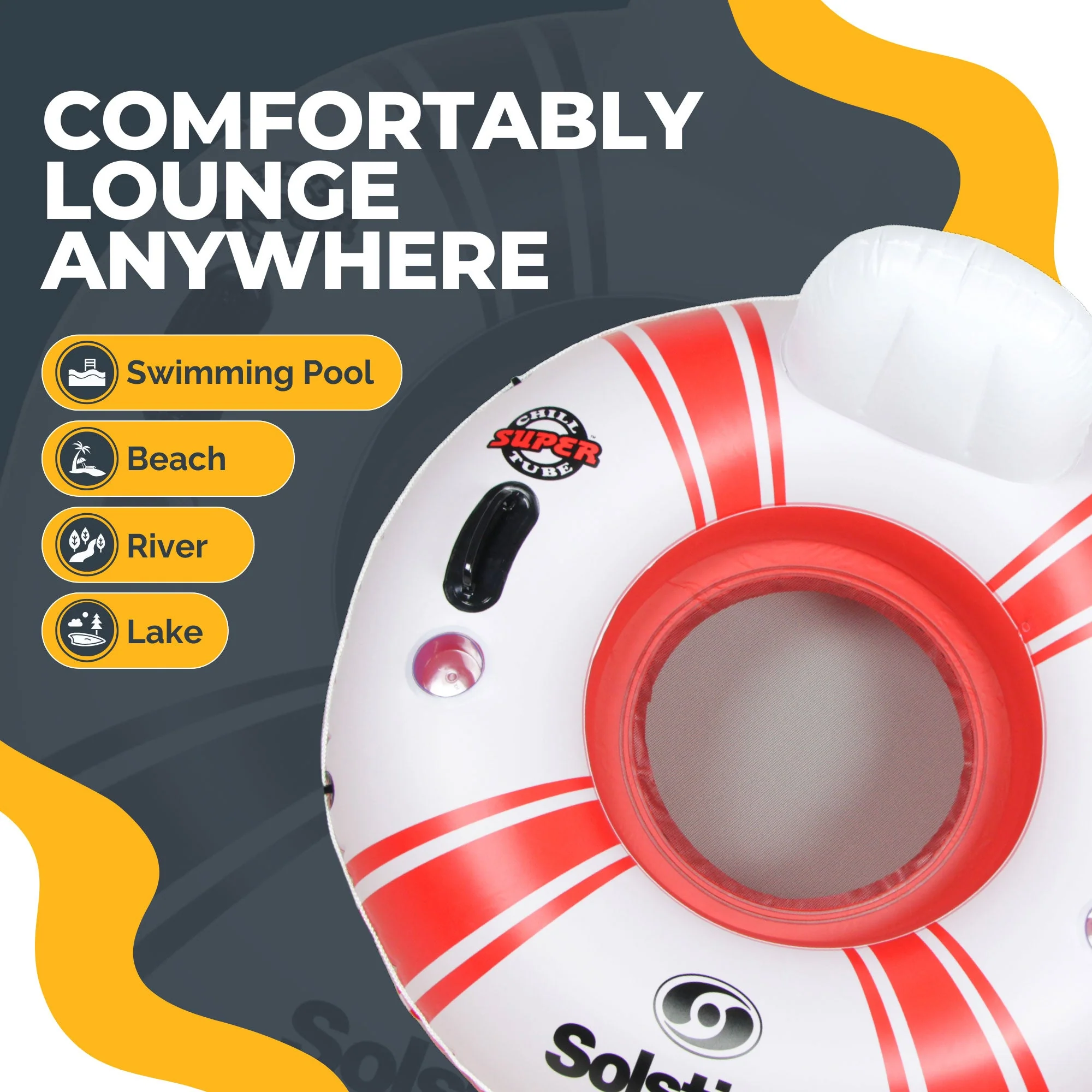Swimline Super Chill Vinyl and Nylon Mesh Single Seat Swimming Pool Tube Float - Image 6