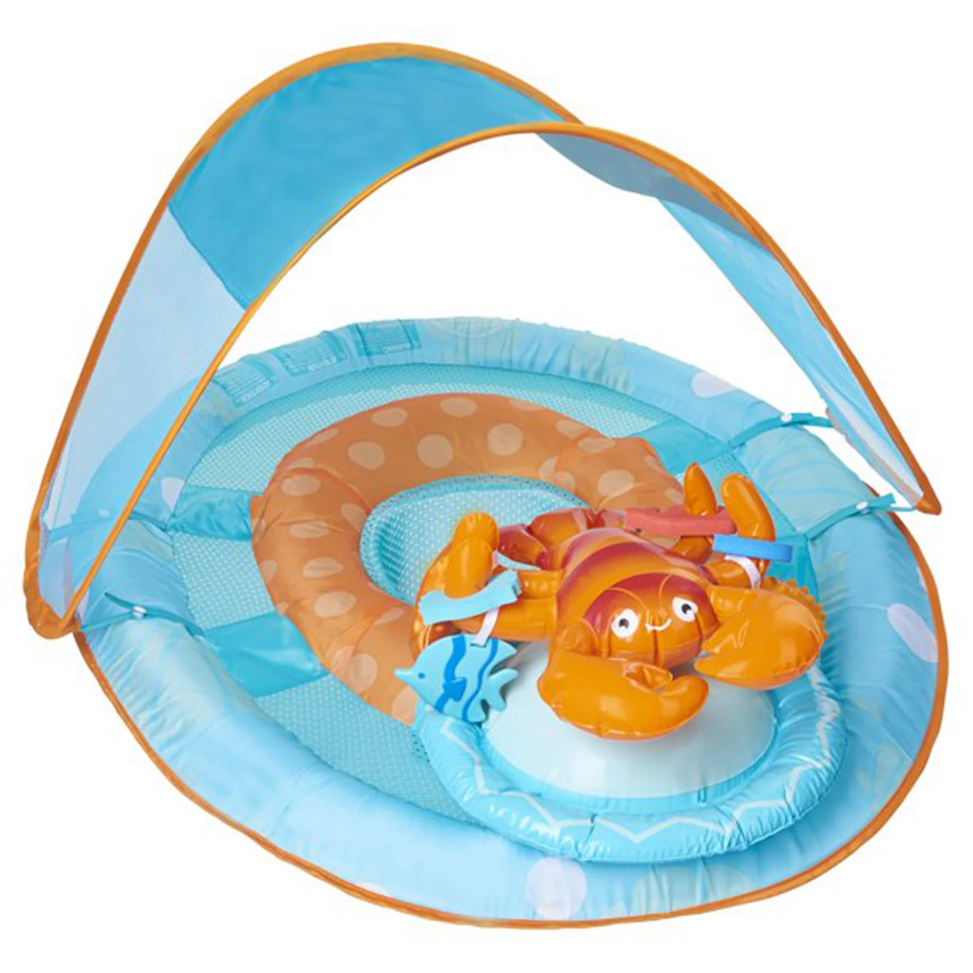 SwimWays Inflatable Baby Spring Pool Float Activity Center with Canopy, Lobster - Image 4