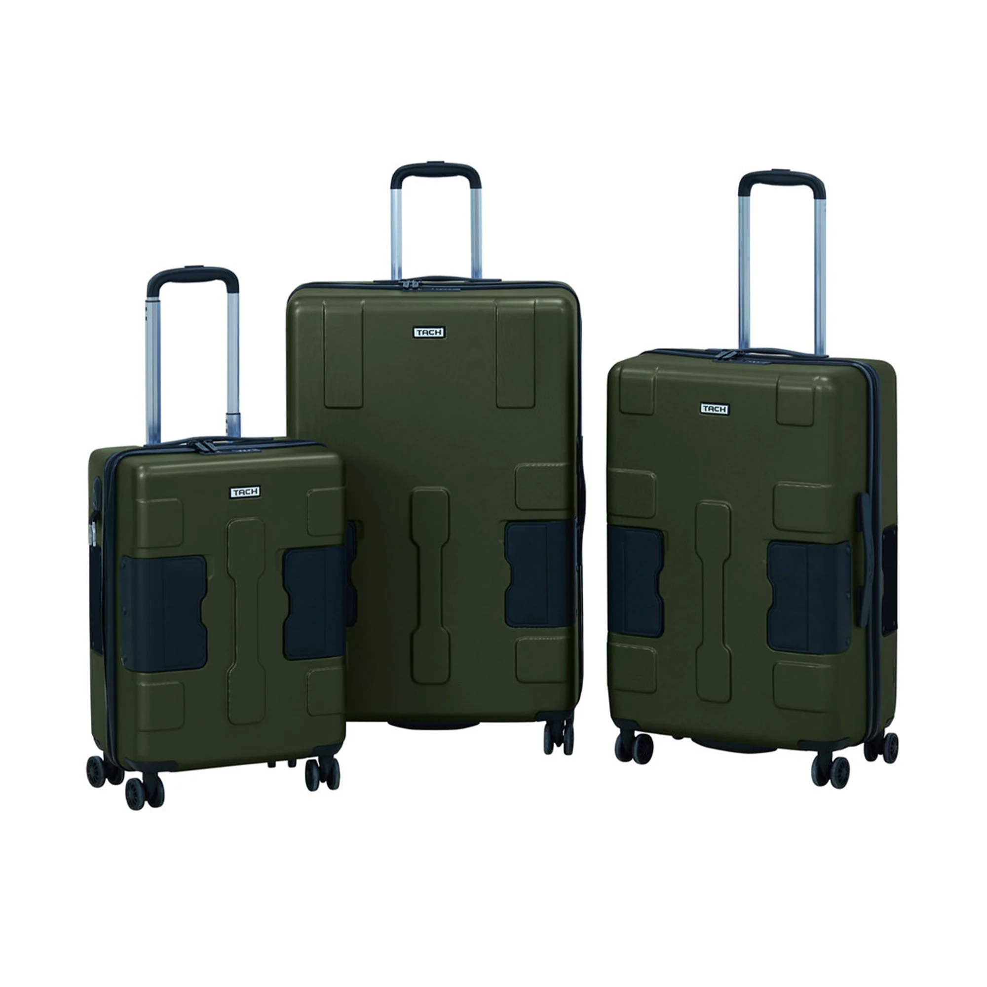 TACH V3.1 3 Piece Set Connectable Hard Shell Spinner Suitcase Luggage Set, Green - Image 10