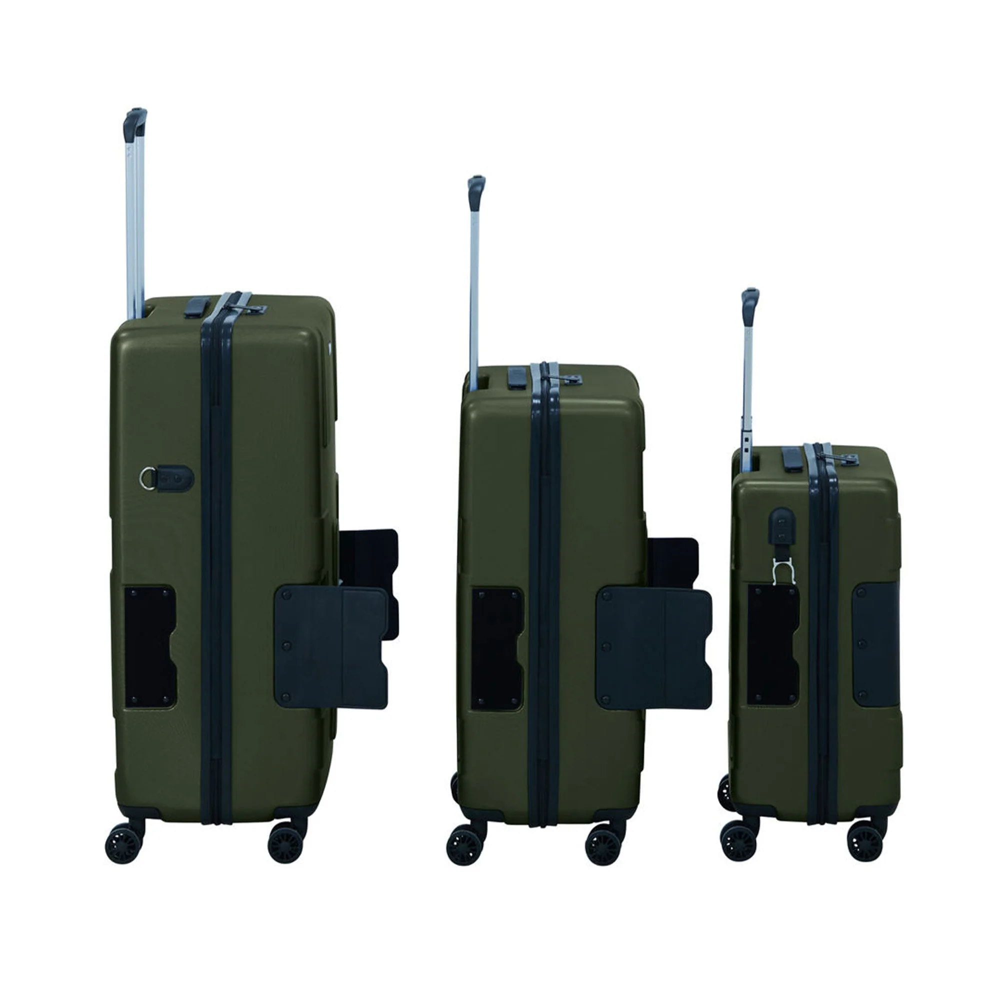 TACH V3.1 3 Piece Set Connectable Hard Shell Spinner Suitcase Luggage Set, Green - Image 11