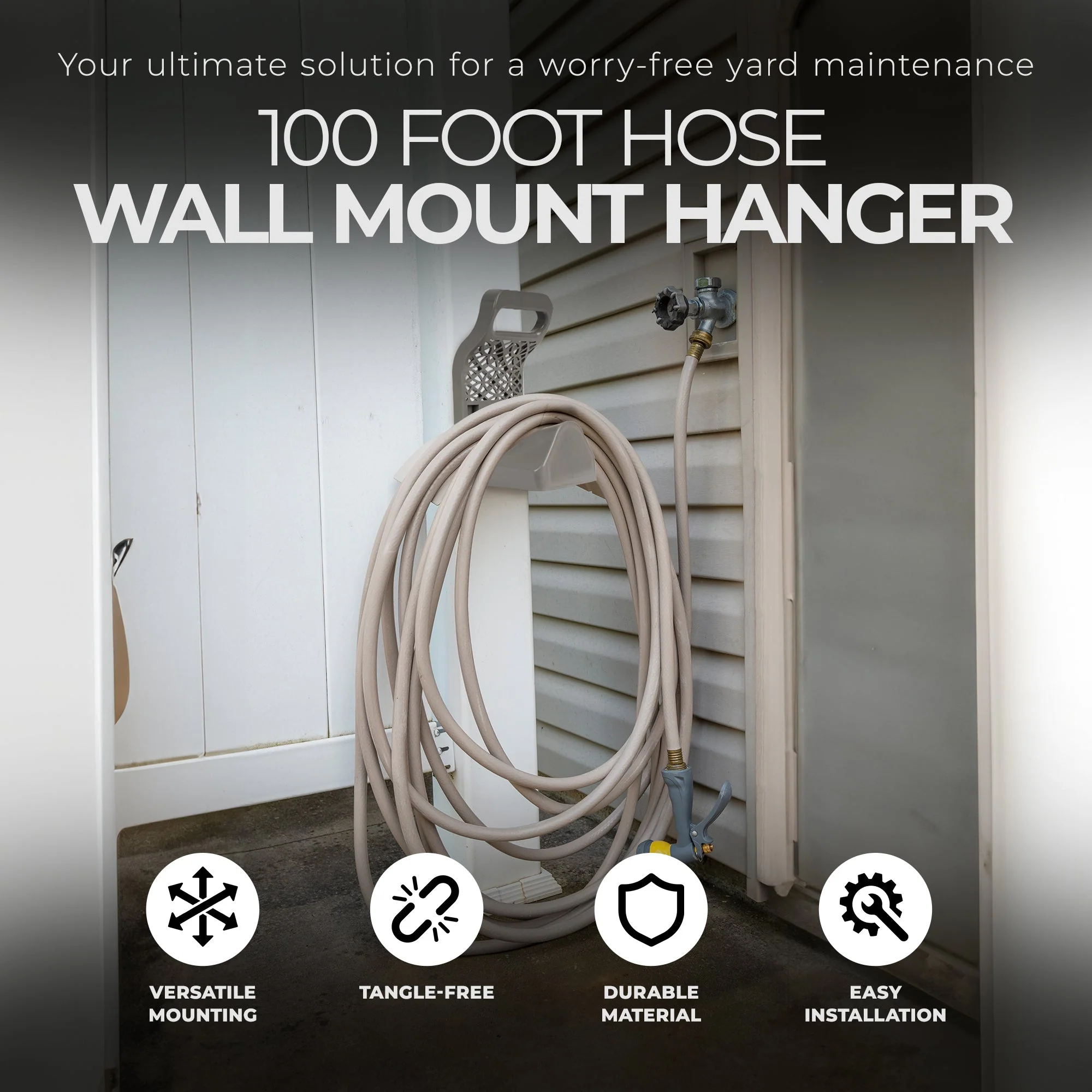Teknor Apex Zero G 0.62 Pound Durable 100 Foot Wall Mount Hose Hanger, Gray - Image 2