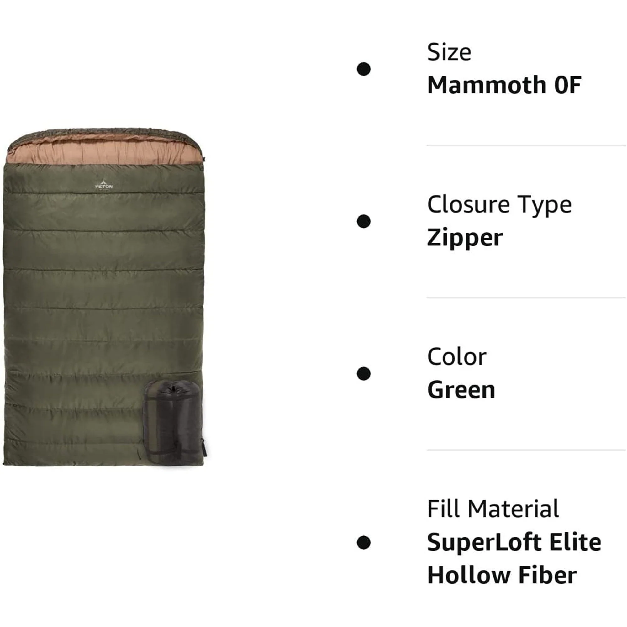 TETON Sports Mammoth 0 Degree Warm Sleeping Bags for Camping & Base Camp, Green - Image 8