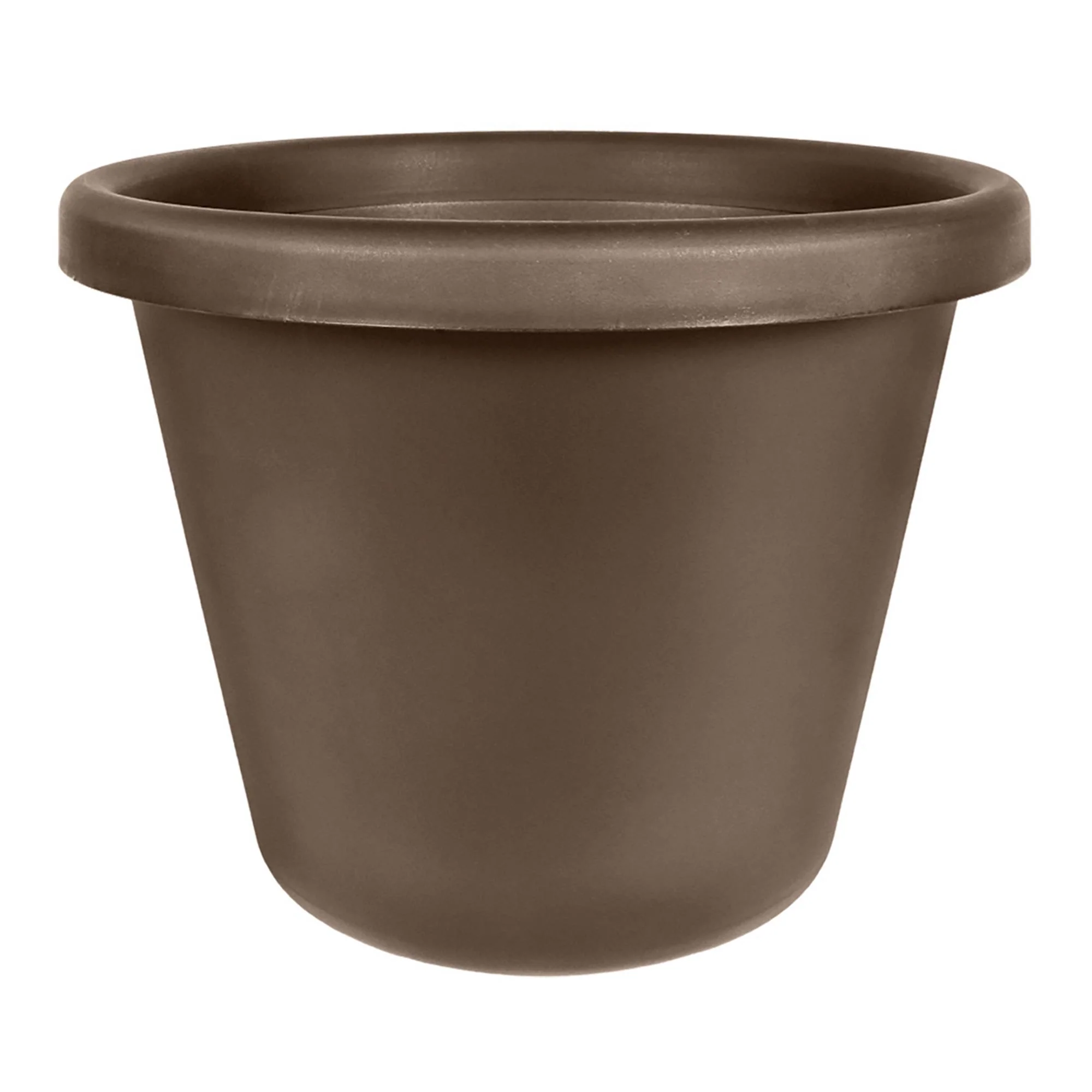 The HC Companies 24 Inch Plastic Classic Flower Pot Planter, Brown (2 Pack) - Image 2
