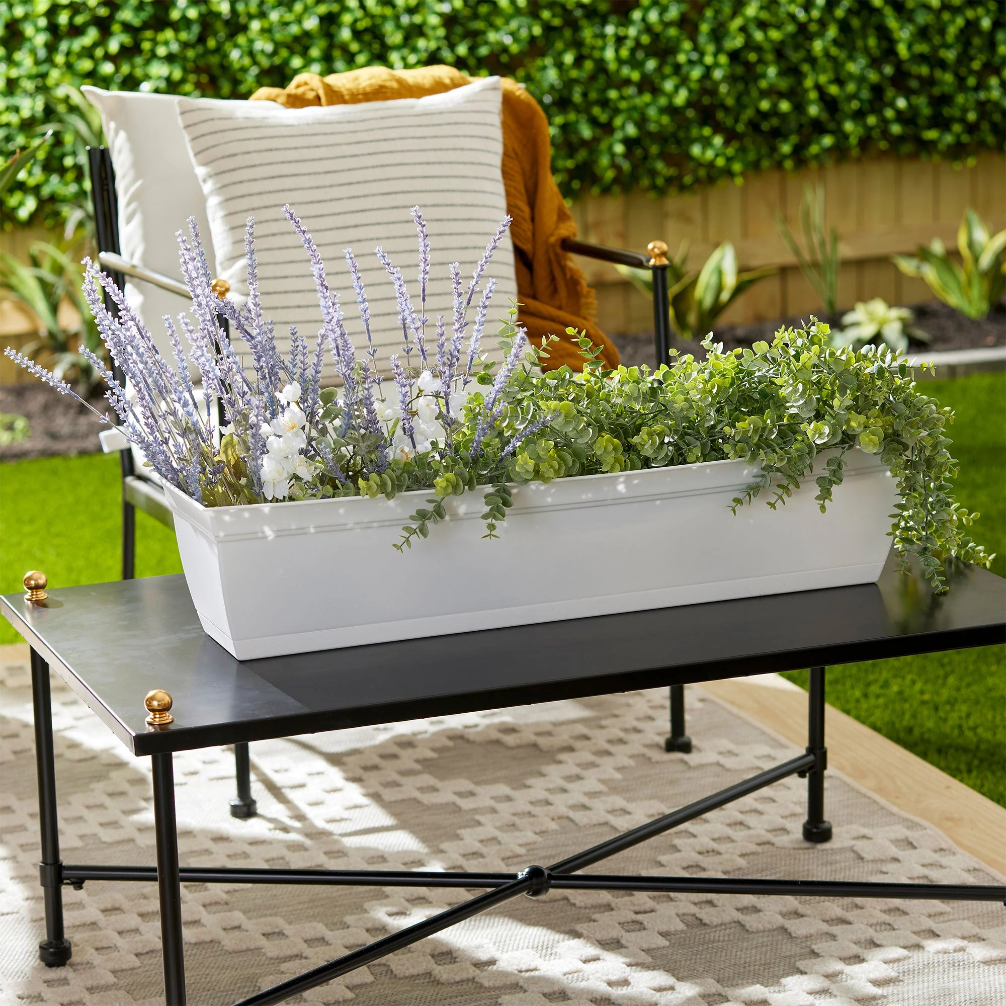 The HC Companies 30 Inch Window Flower Box with Removable Saucer, White (4 Pack) - Image 4
