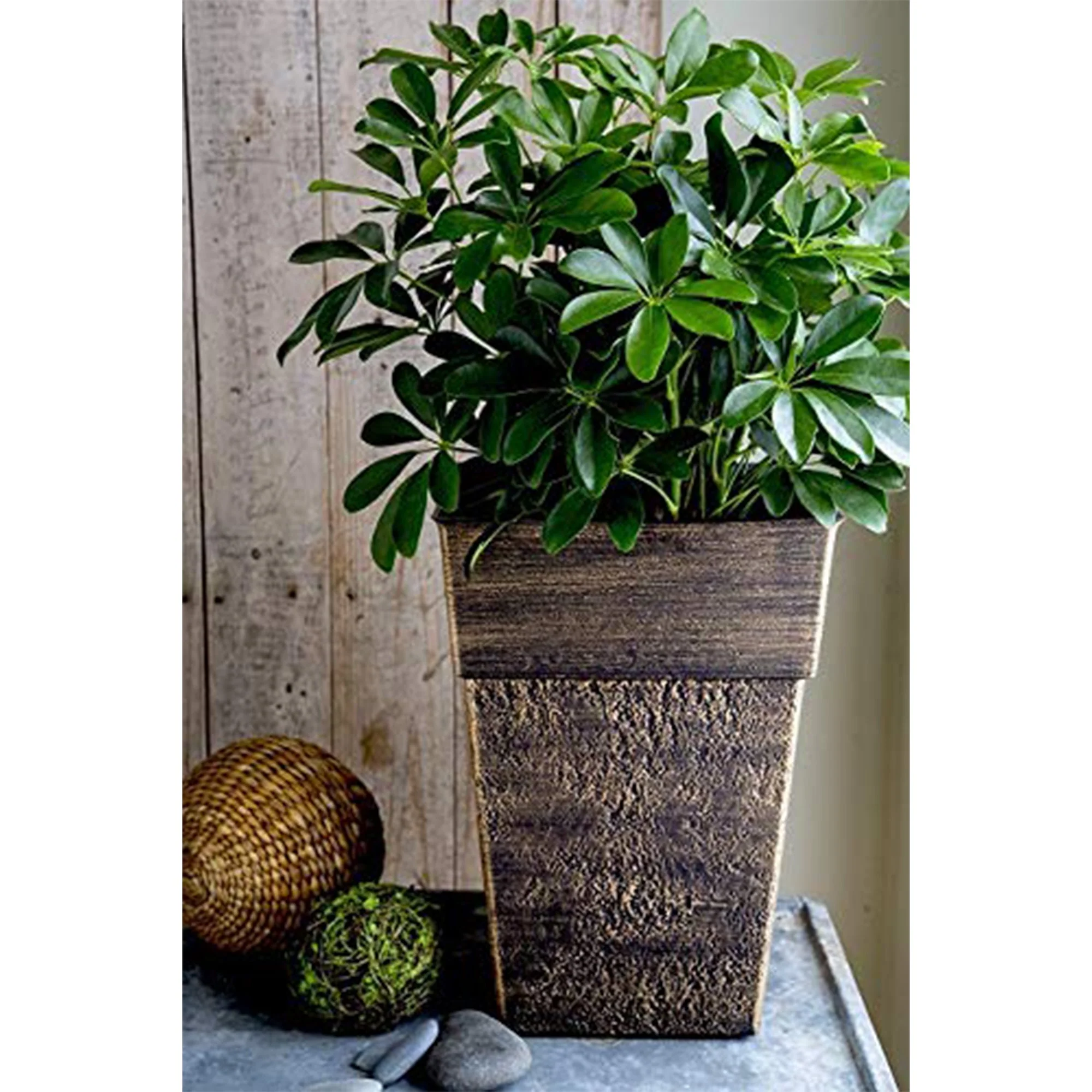 The HC Companies Avino 13 Inch Square Flower Planter Pot, Celtic Bronze (2 Pack) - Image 3