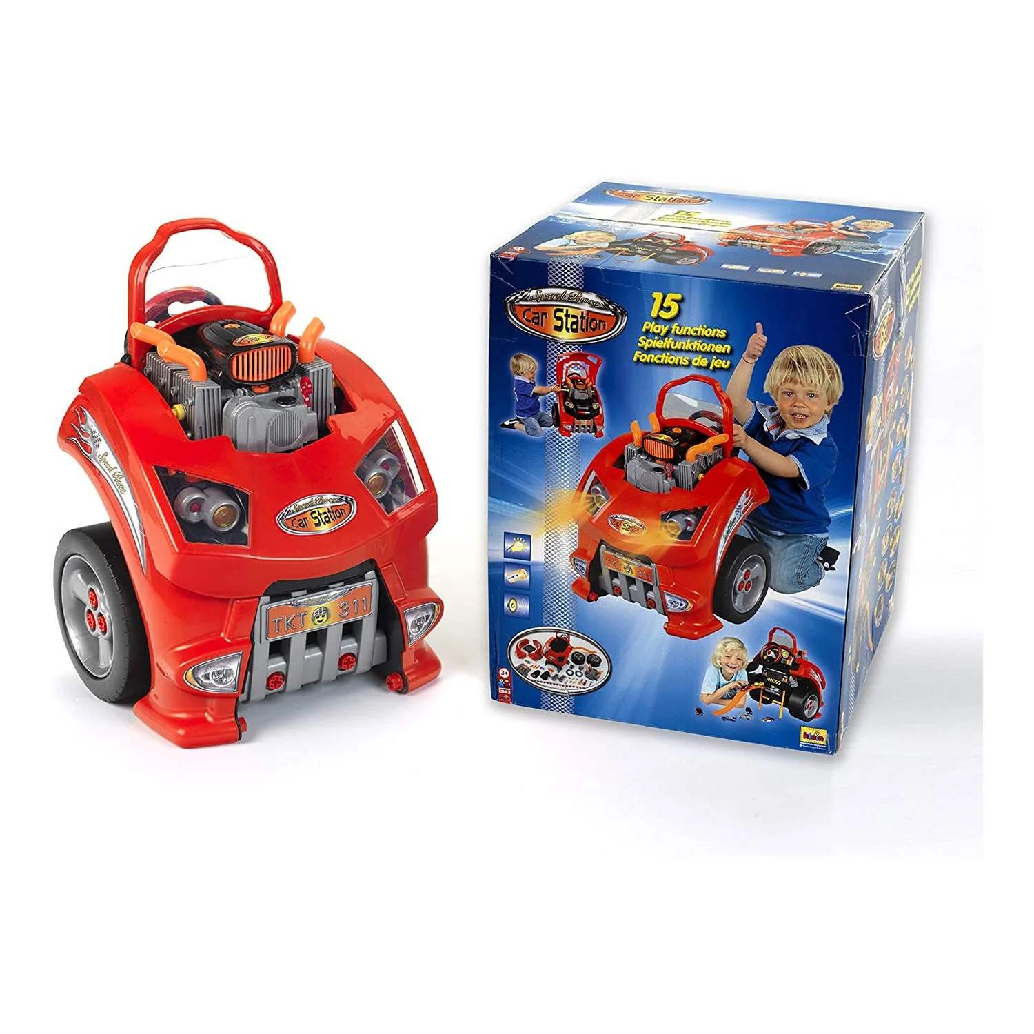 Theo Klein Interactive Toy Car and Engine Service Maintenance Station Play Set - Image 10
