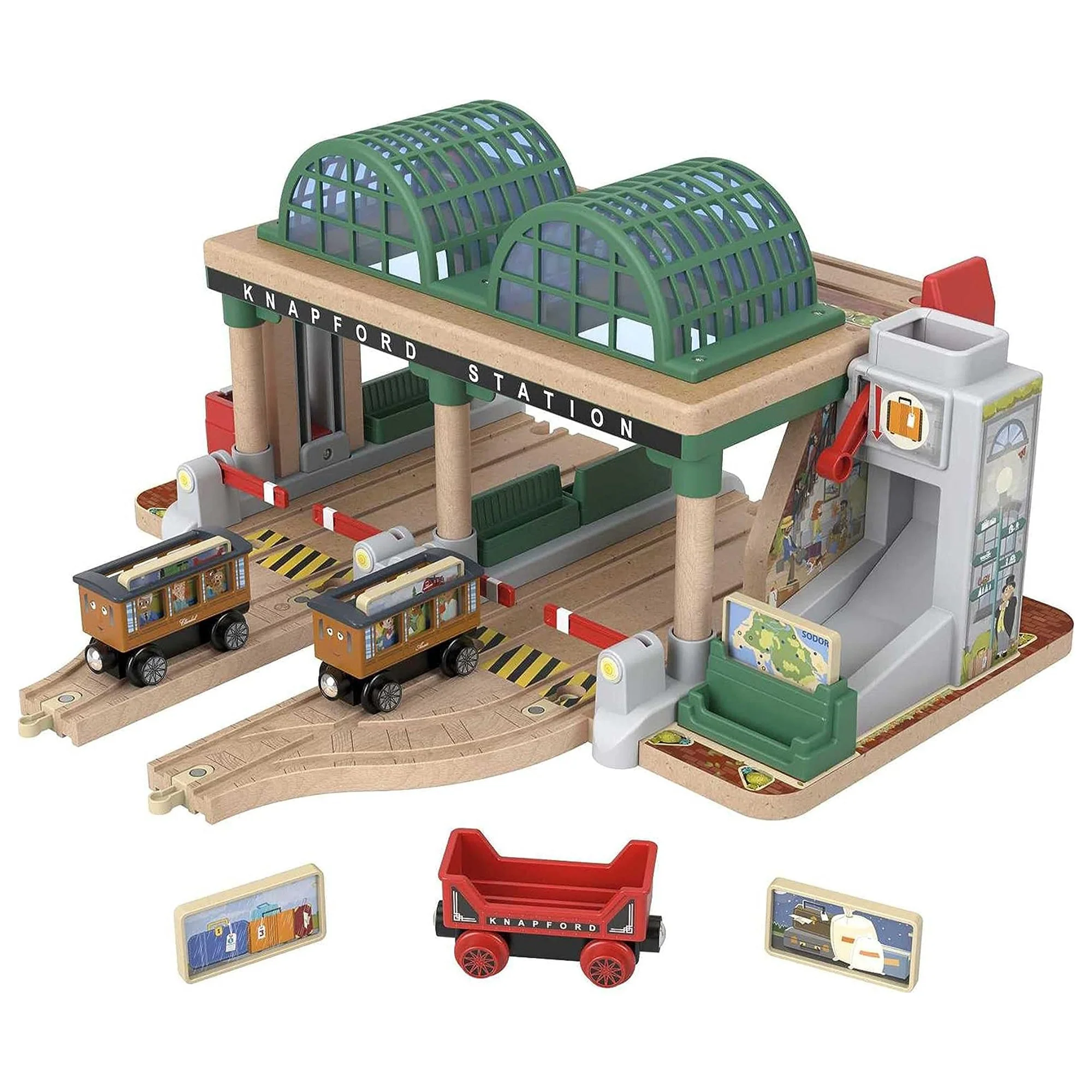 Thomas & Friends Toy Strain Set, Knapford Station Wood Railway Passenger Pickup