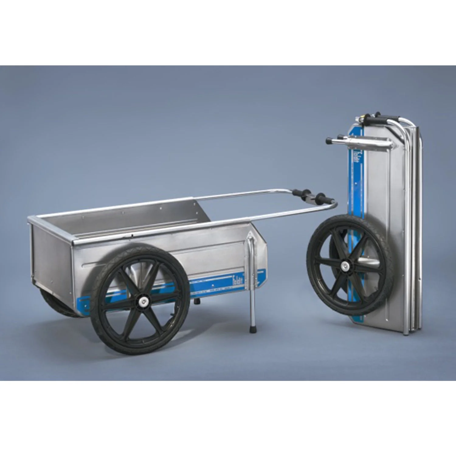 Tipke Manufacturing Company Foldit Aluminum Folding Cart, Blue Stripe (2 Pack) - Image 5