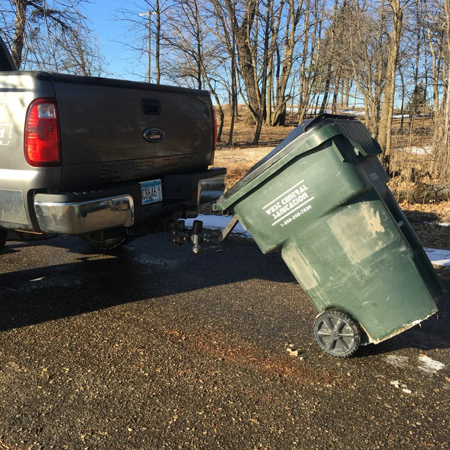 Tow Tuff Dumpster Dolly Trash Can Trailer Hitch For Car, Truck, Tractor, and ATV - Image 2