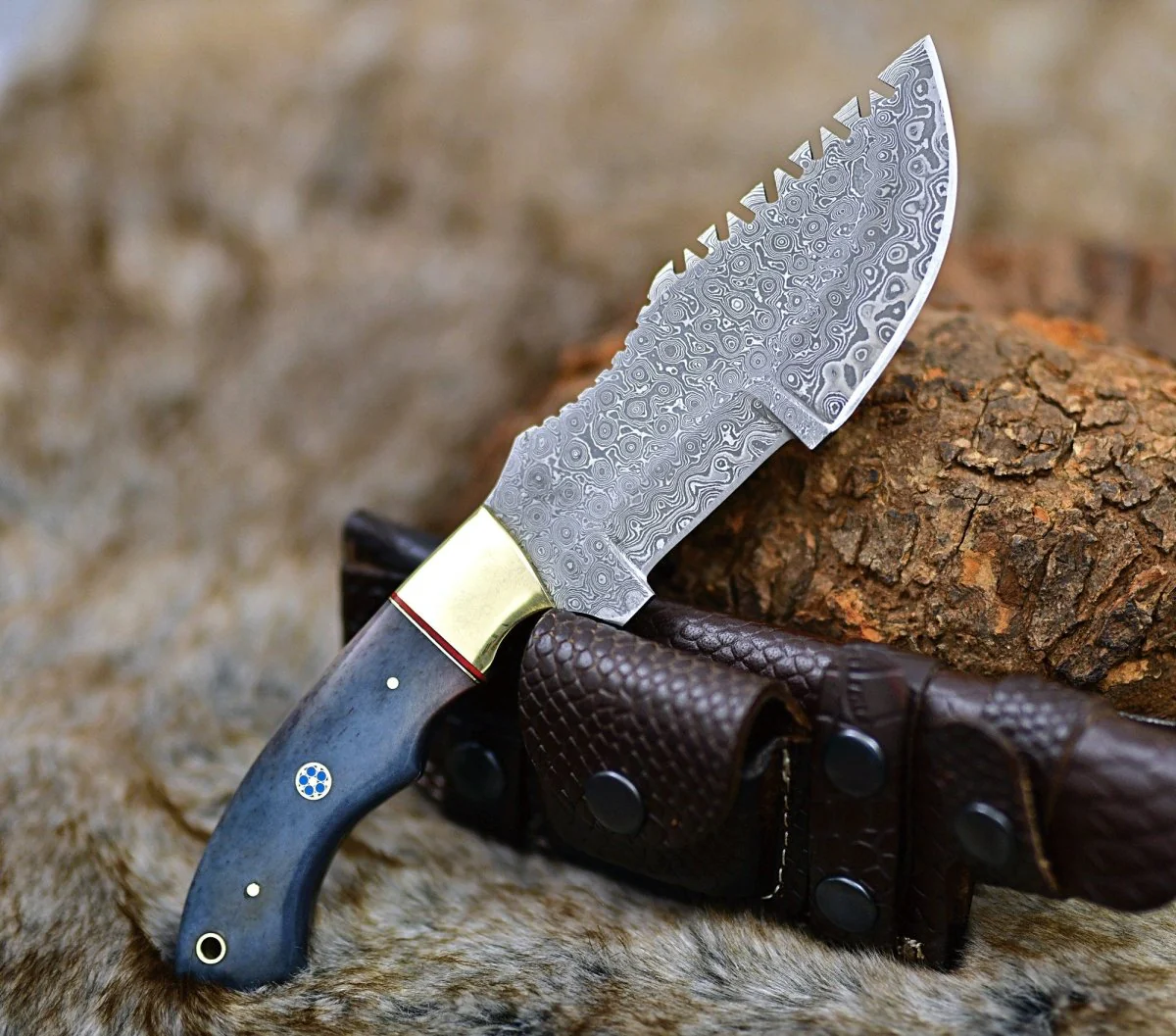 TrailMaster Tracker Knife with Brass & Bone Handle - Image 5