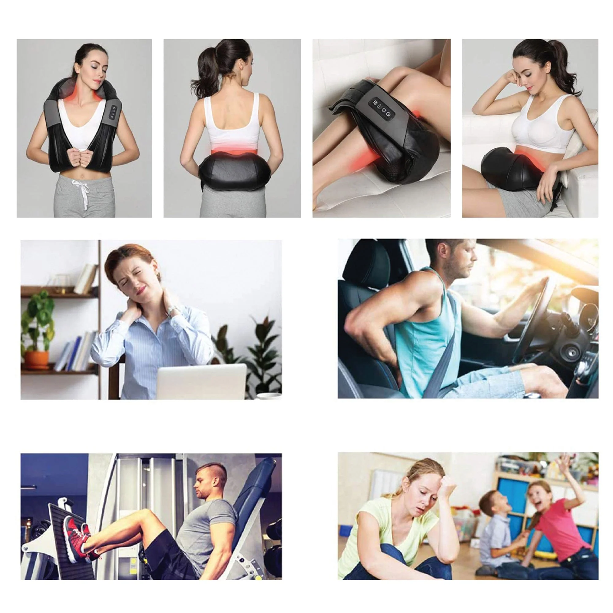 TRAKK Deep Tissue Electric Heated Neck Back Body Kneading Massage Travel Pillow - Image 8