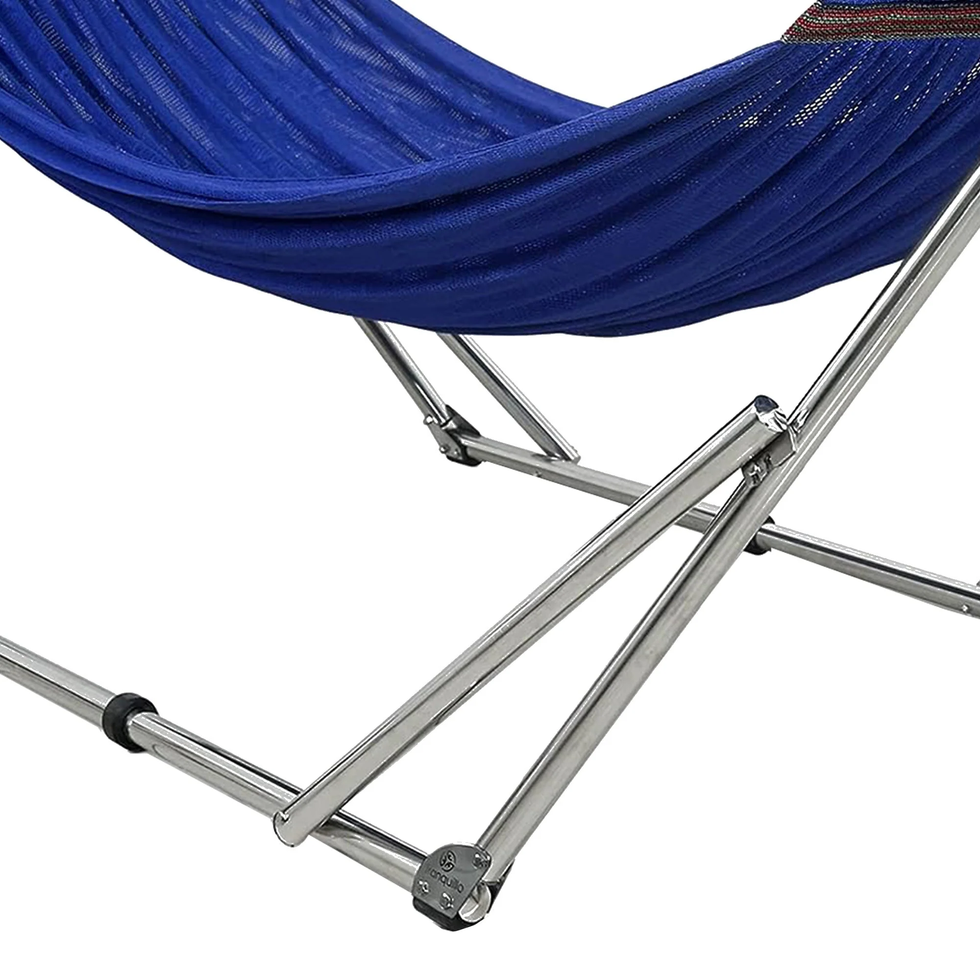 Tranquillo Universal 106" Double Hammock with Adjustable Stand and Bag, Blue - Image 12