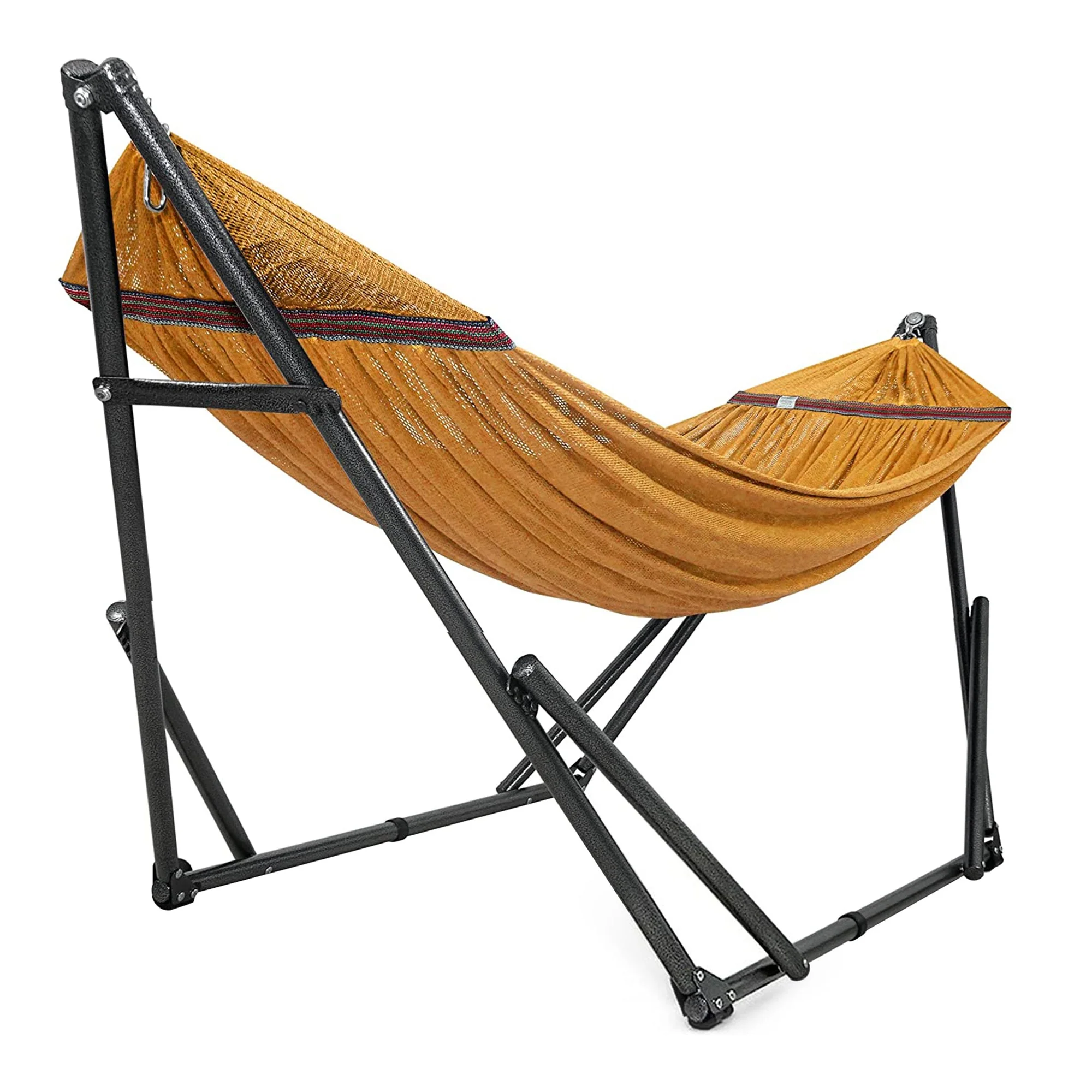 Tranquillo Universal 116" Double Hammock with Adjustable Stand and Bag, Yellow - Image 2