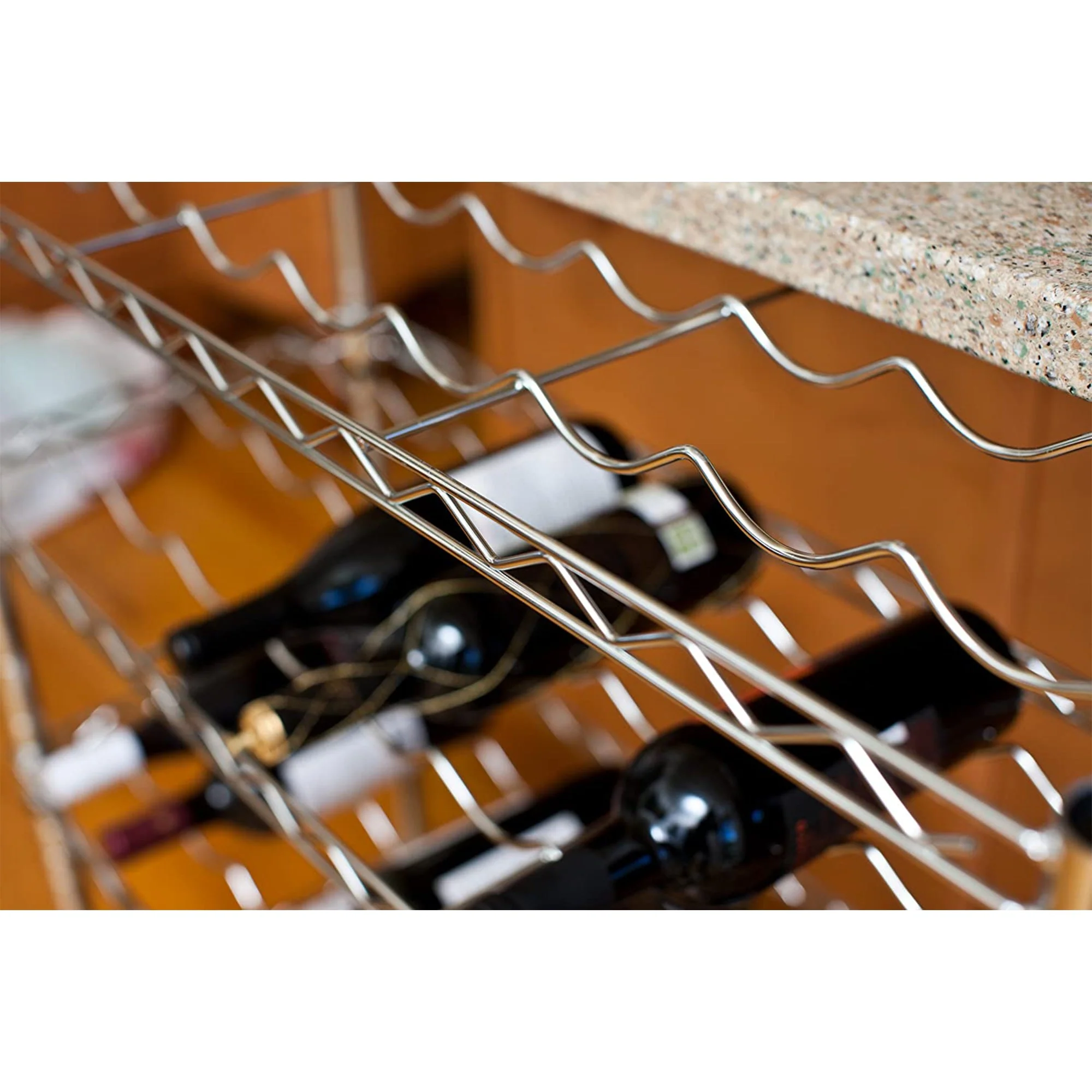 TRINITY EcoStorage 4 Shelf Adjustable Wire Shelving 36 Bottle Wine Rack, Chrome - Image 5
