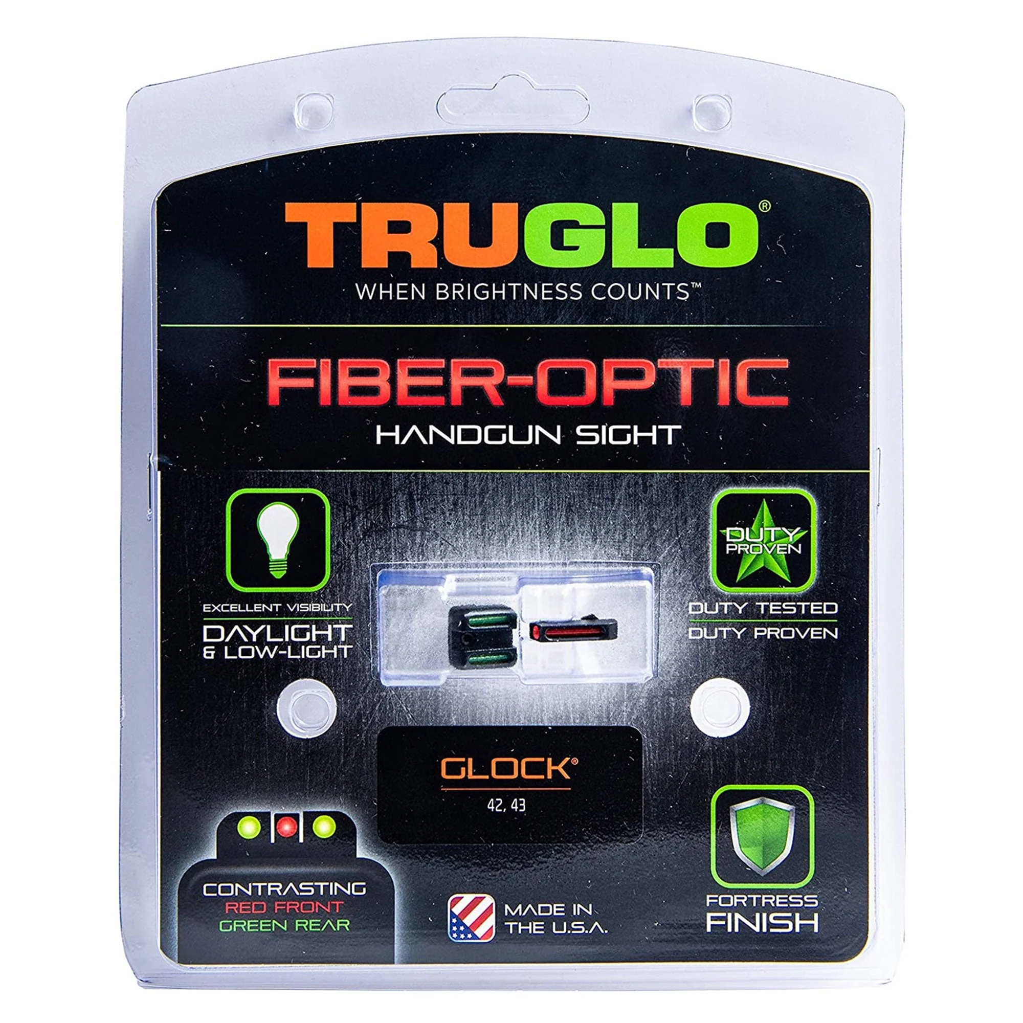 TruGlo TFO Tritium Fiber Optic Gun Sight Set, Fits Glock 17/17L Models (2 Pack) - Image 5