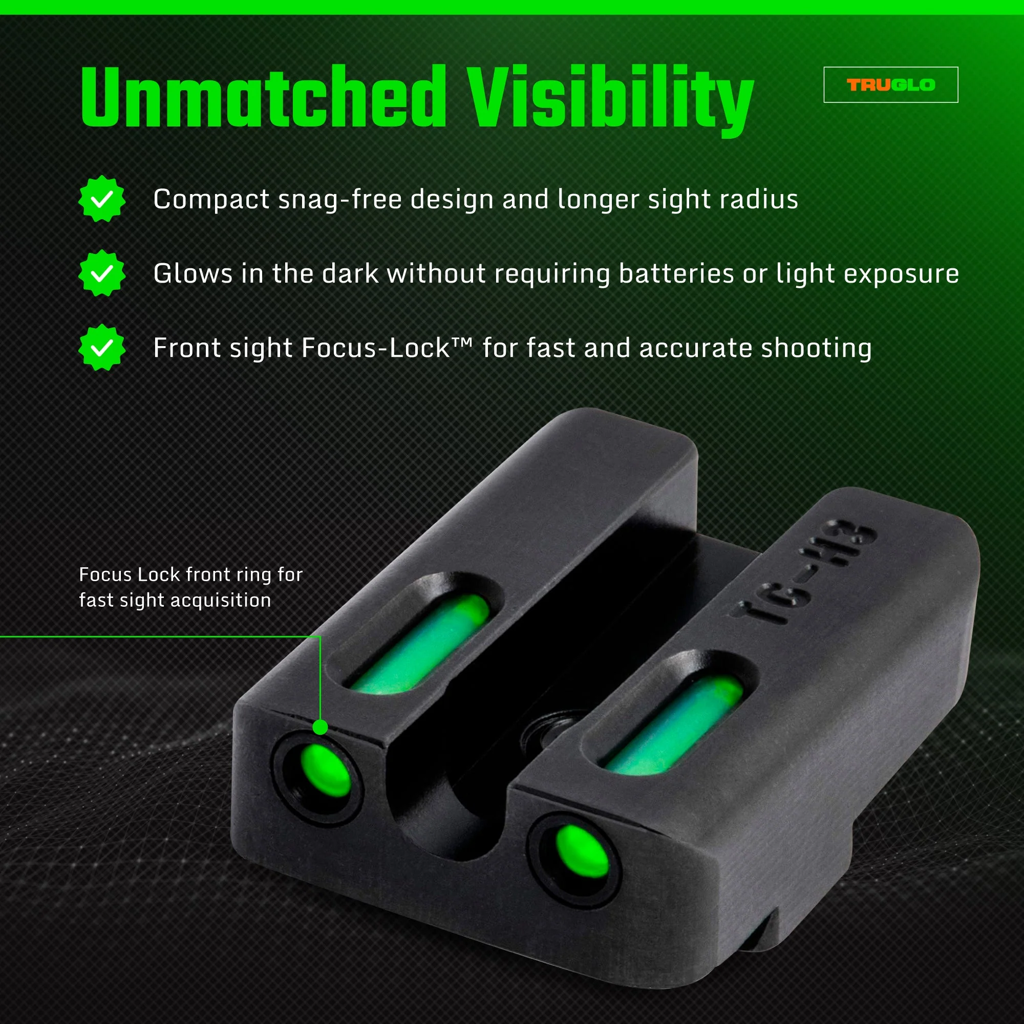 TruGlo TG13GL2PC TFK Pro Fiber Optic Tritium Handgun Sight, Fits Glock Models - Image 3