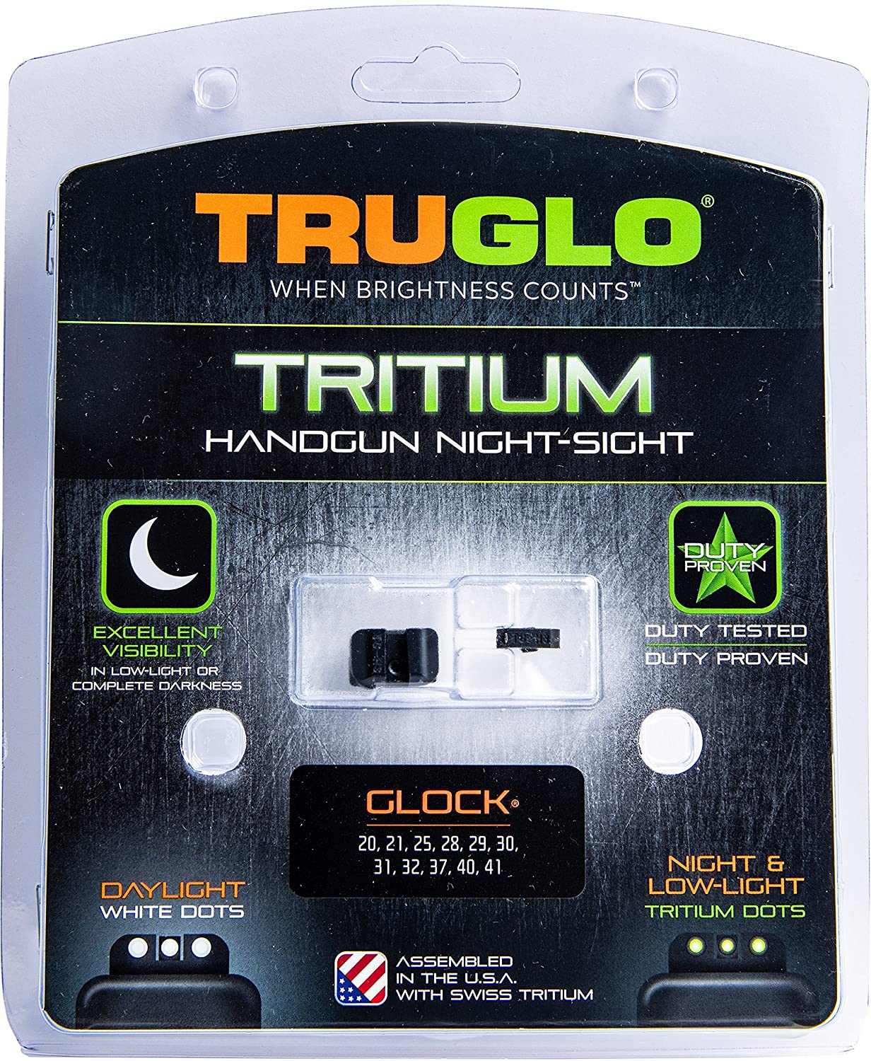 TruGlo Tritium Pro Brite Site High Set Glock Handgun Sight, Glock 20, 21, 29, 30 - Image 8