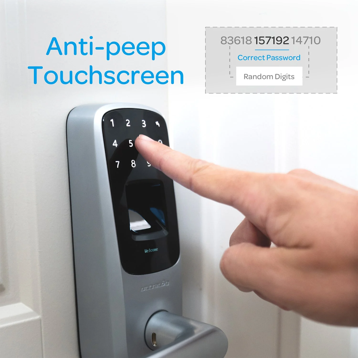 U-Tec Ultraloq UL3 BT 2nd Gen 5 in 1 Smart Home Door Lock Lever Handle, Silver - Image 10